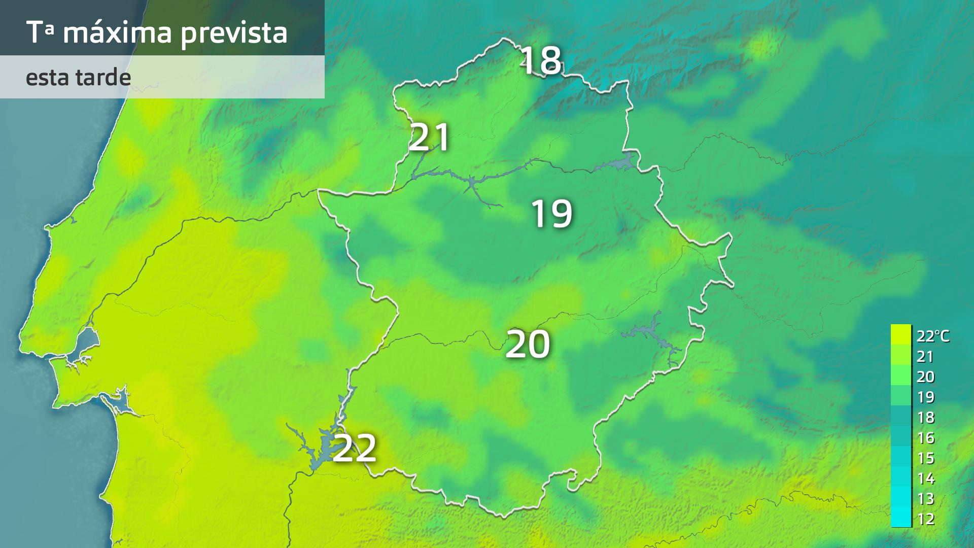 Temperatura máxima prevista para hoy martes 20 de febrero