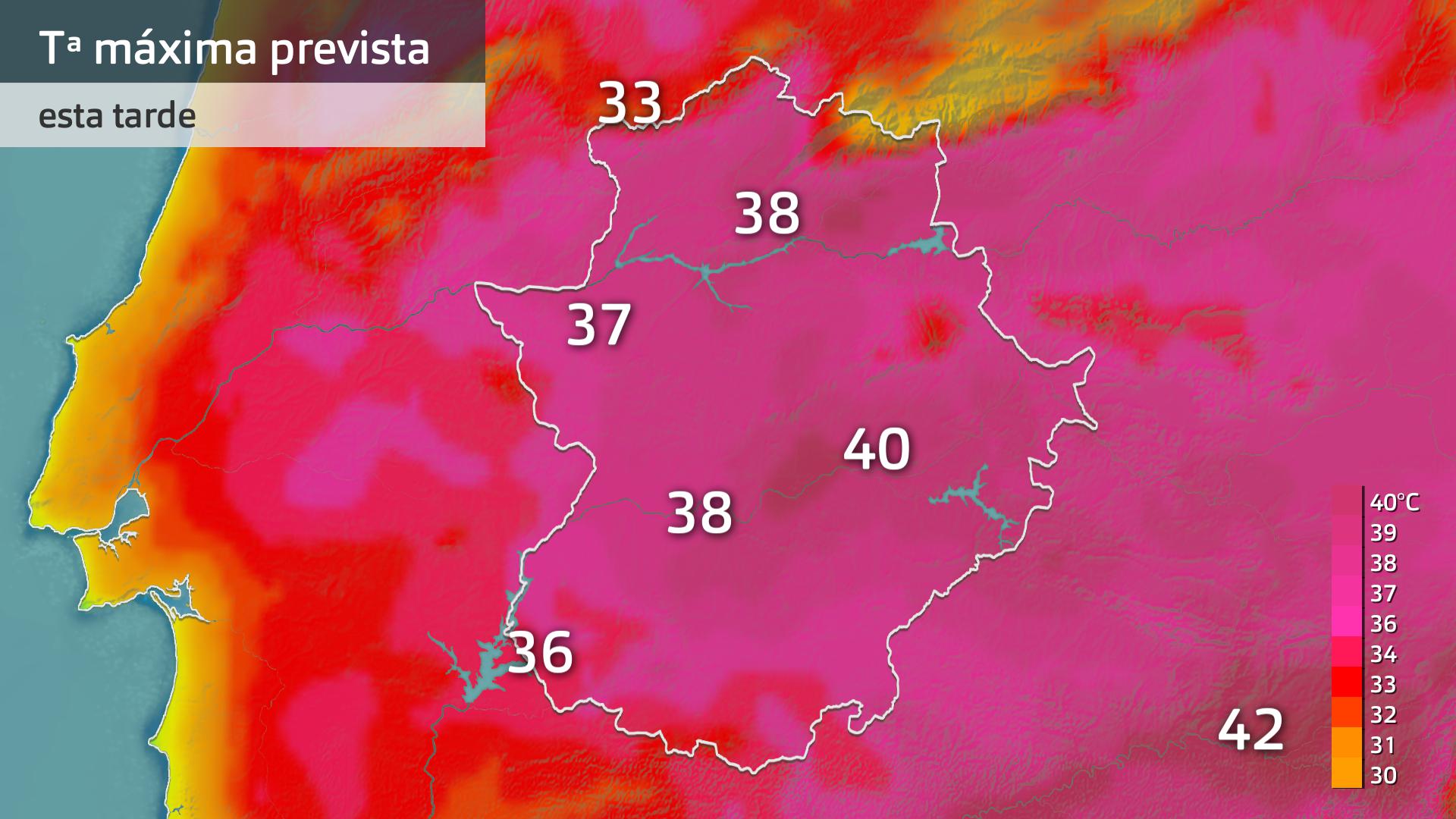 Temperatura máixma prevista para hoy viernes 4 de julio