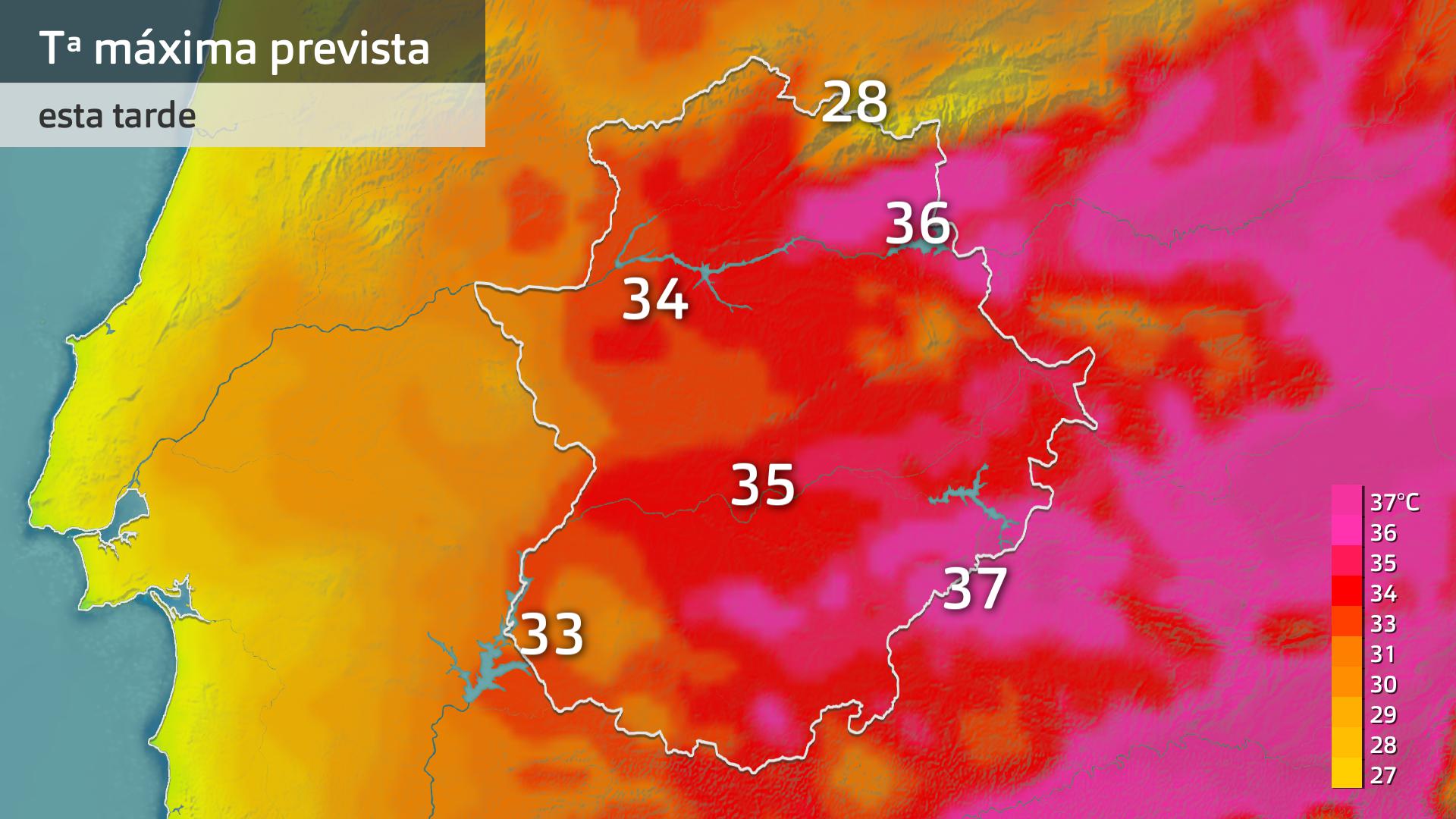 Temperatura máxima prevista para hoy jueves 10 de julio