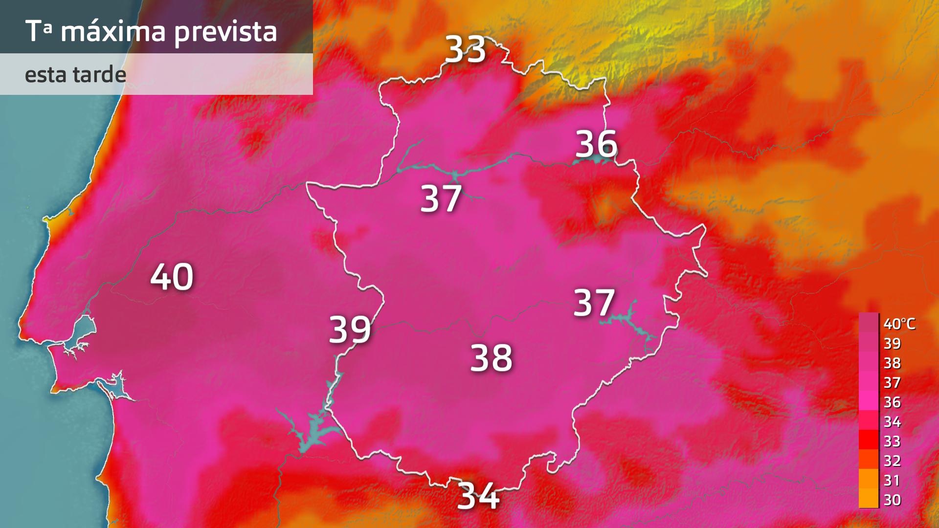Temperatura máxima prevista para hoy martes 29 de julio