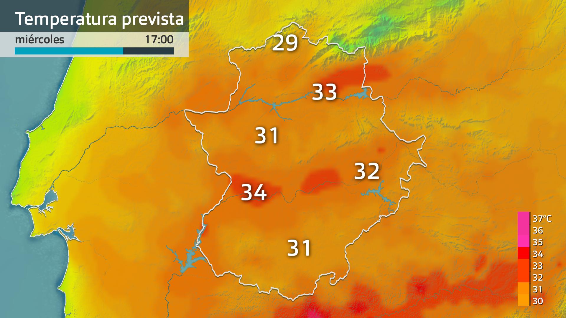 Temperatura máxima prevista