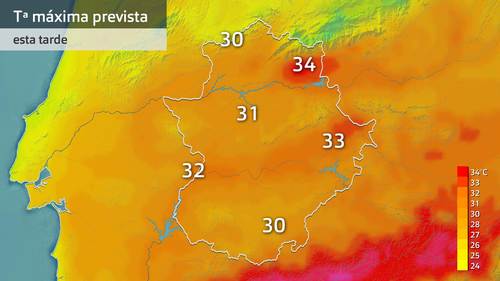 Temperatura máxima prevista para hoy jueves 4 de septiembre