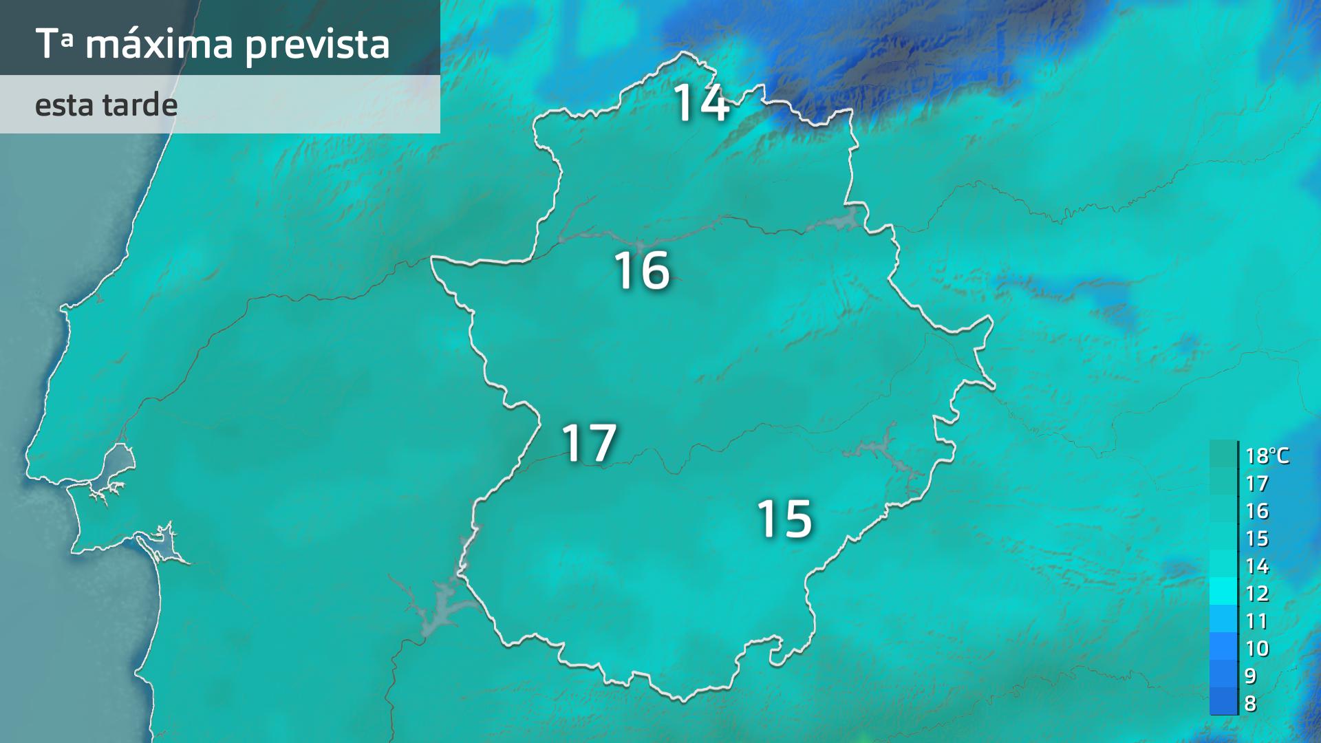 Temperatura máxima prevista para hoy miércoles 28 de febrero