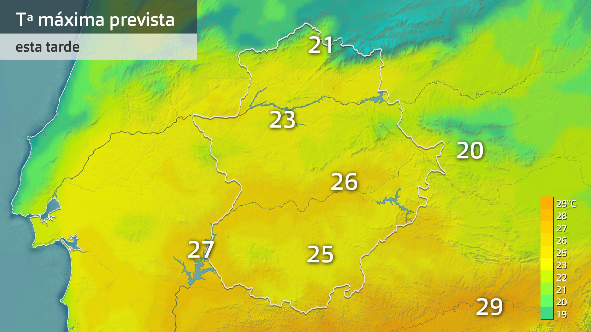 Temperatura máxima prevista para hoy lunes 22 de septiembre