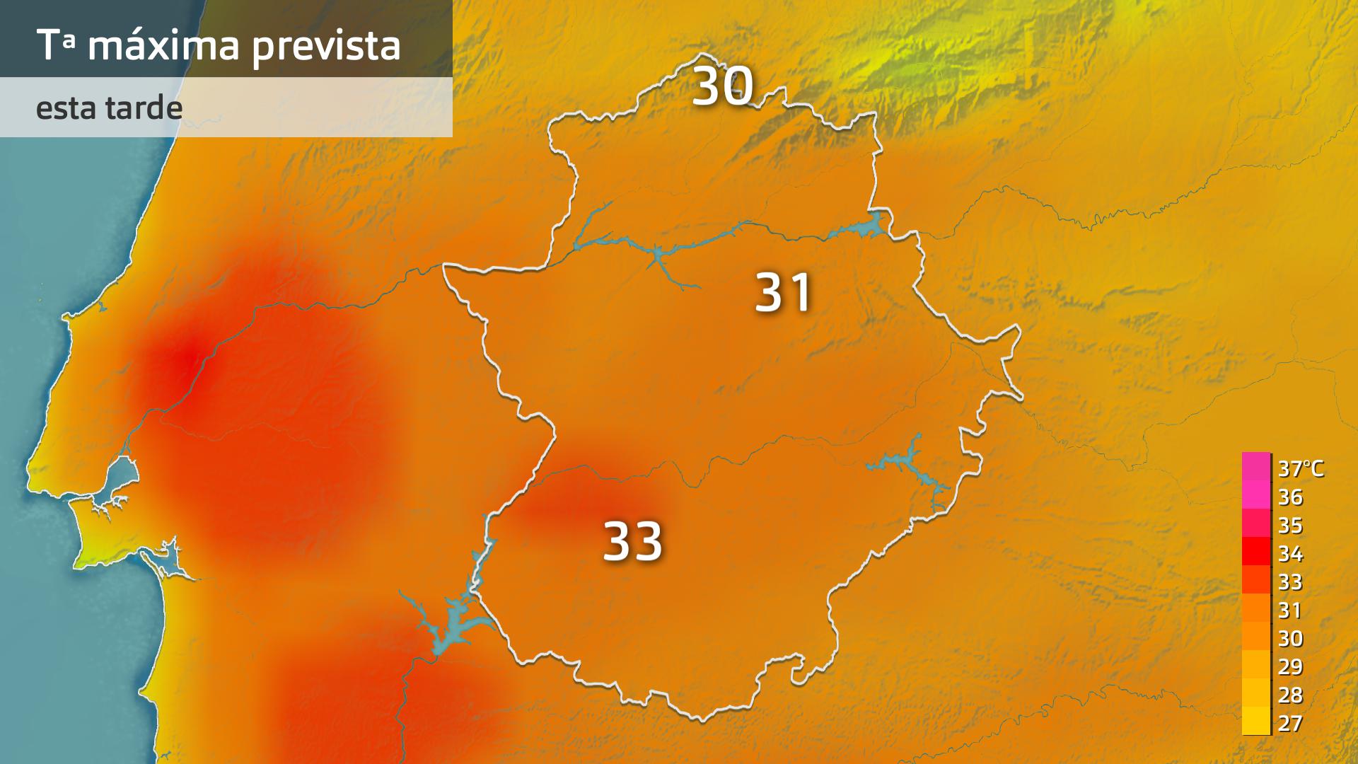 Temperatura máxima prevista para hoy miércoles 11 de octubre