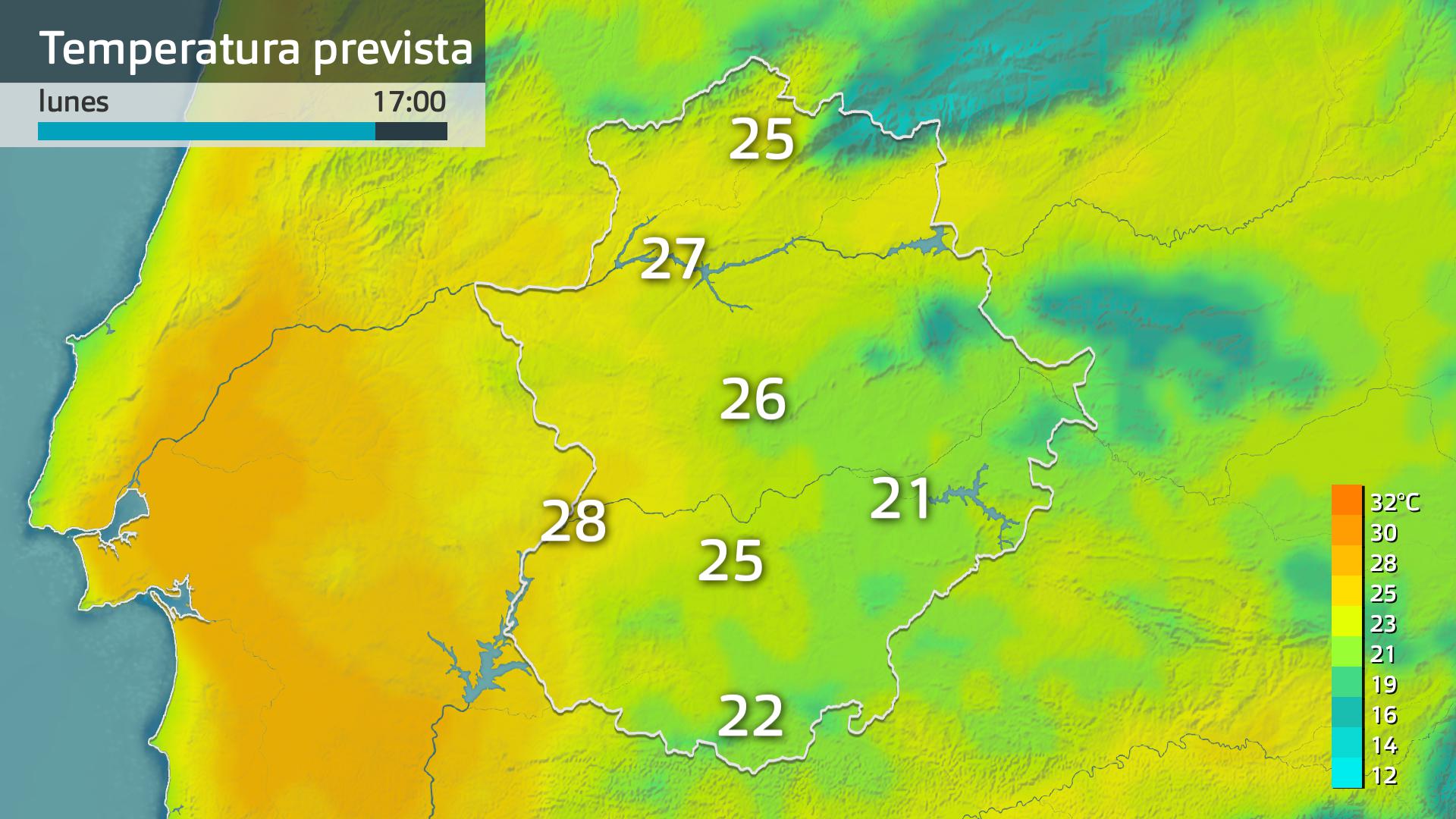 Temperatura máxima prevista