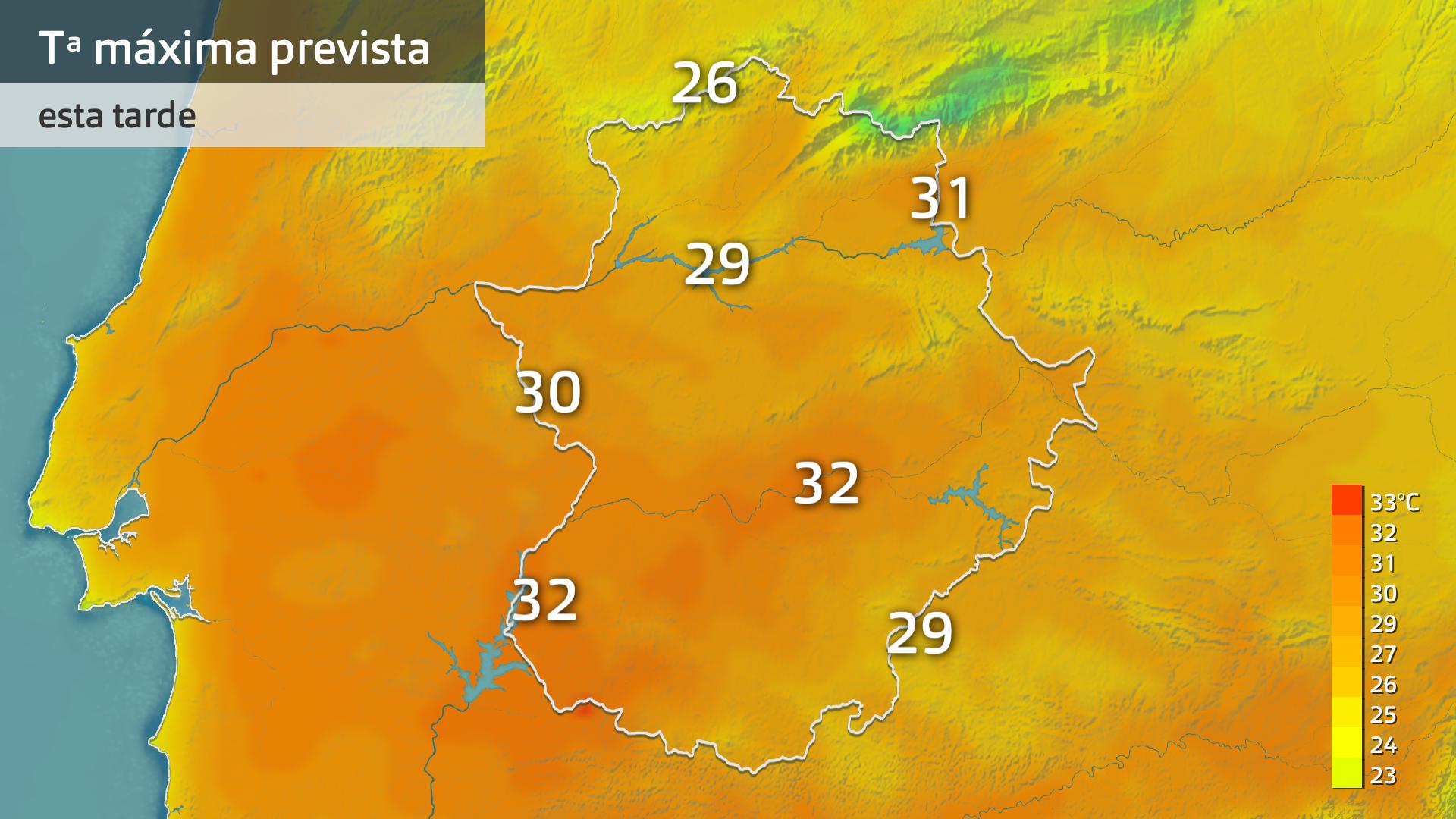 Temperatura máxima prevista para hoy lunes 6 de octubre