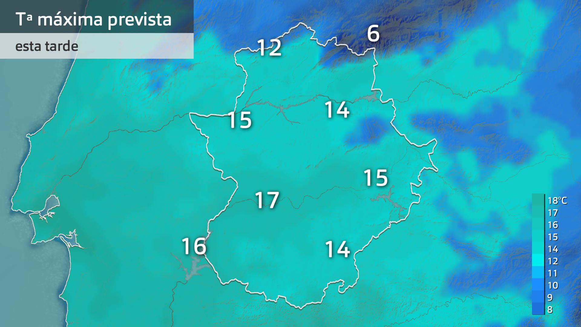 Temperatura máxima prevista para hoy jueves 4 de diciembre