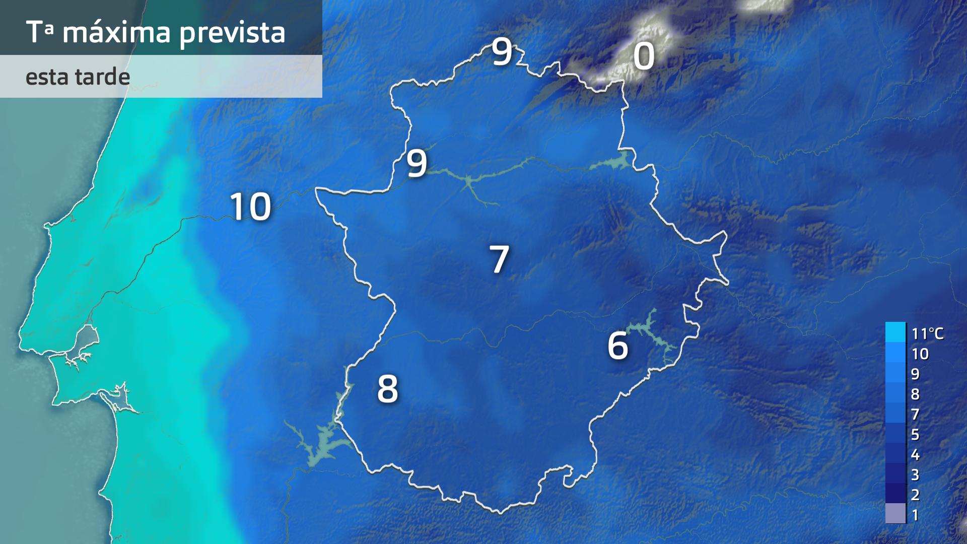 Temperatura máxima prevista para hoy miércoles 7 de enero