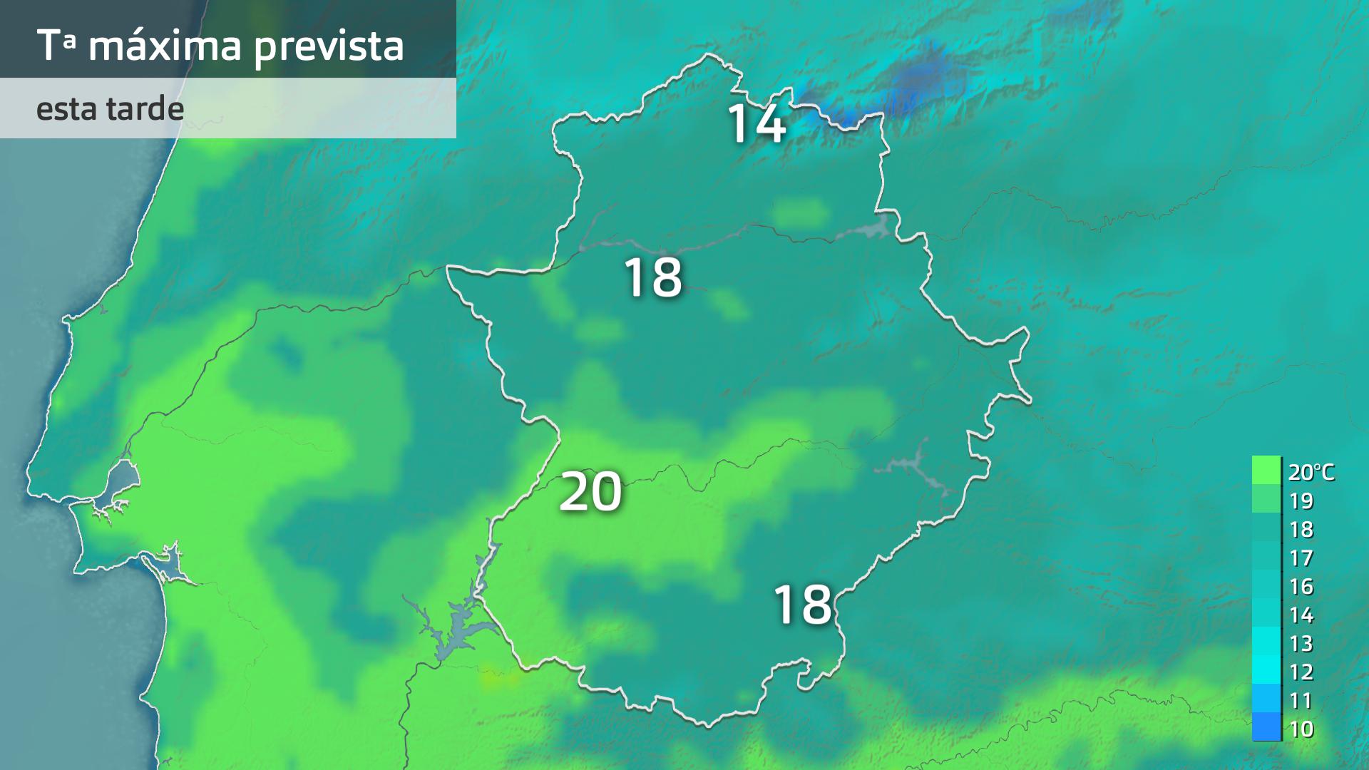 Temperatura máxima prevista para hoy martes 12 de marzo