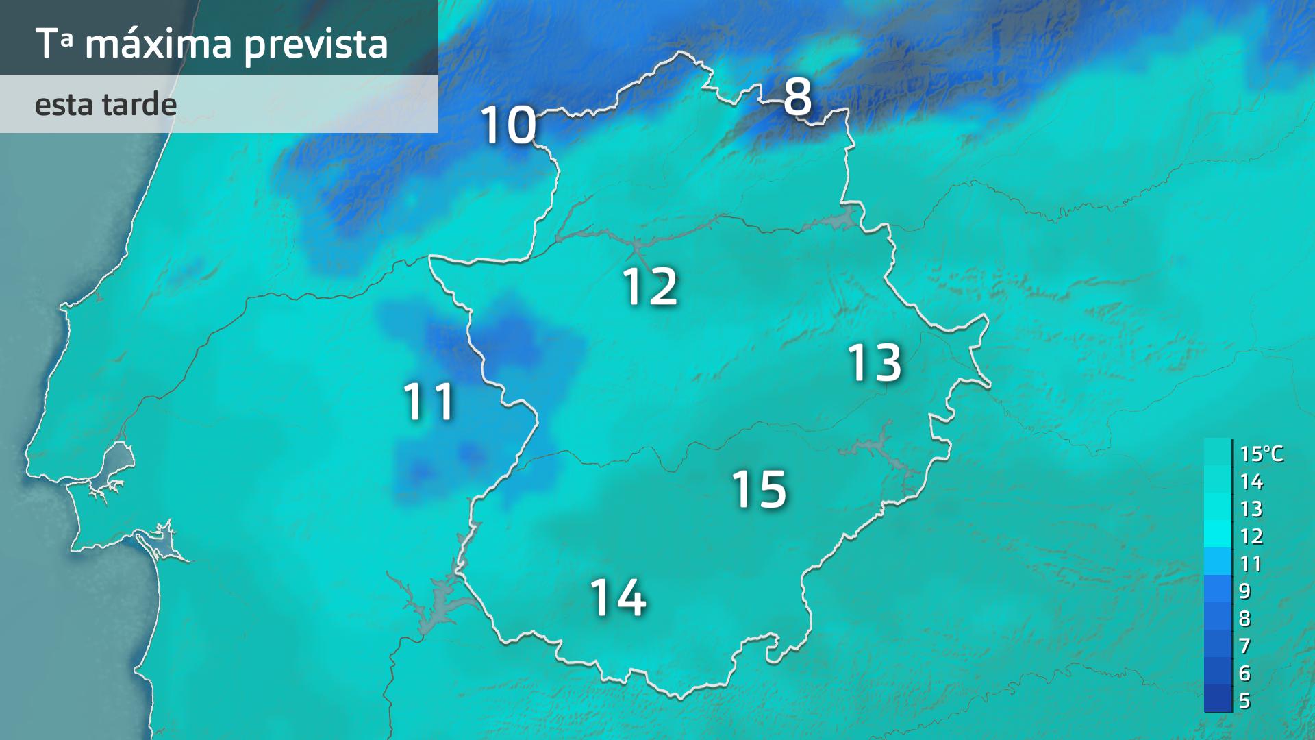 Temperatura máxima prevista para hoy lunes 12 de enero