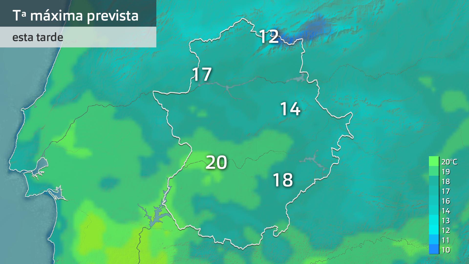 Temperatura máxima prevista para hoy jueves 14 de marzo