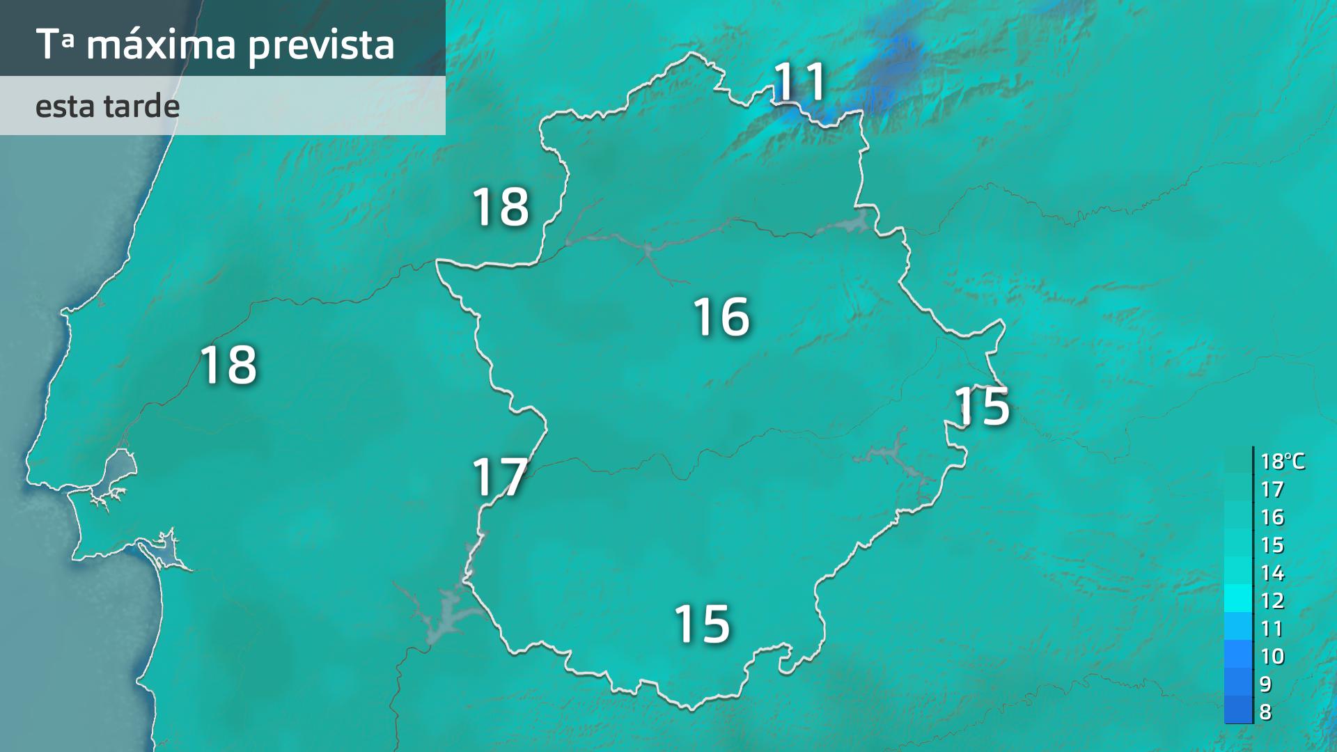 Temperatura máxma prevista para hoy martes 10 de febrero