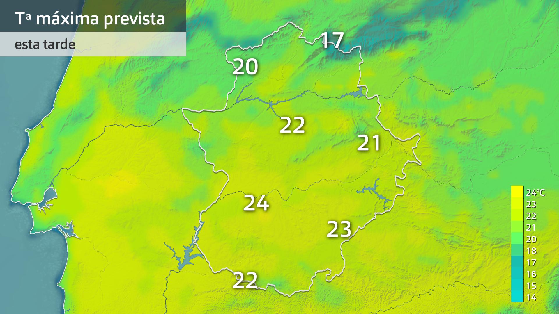 Temperatura máxima prevista para hoy lunes 23 de febrero