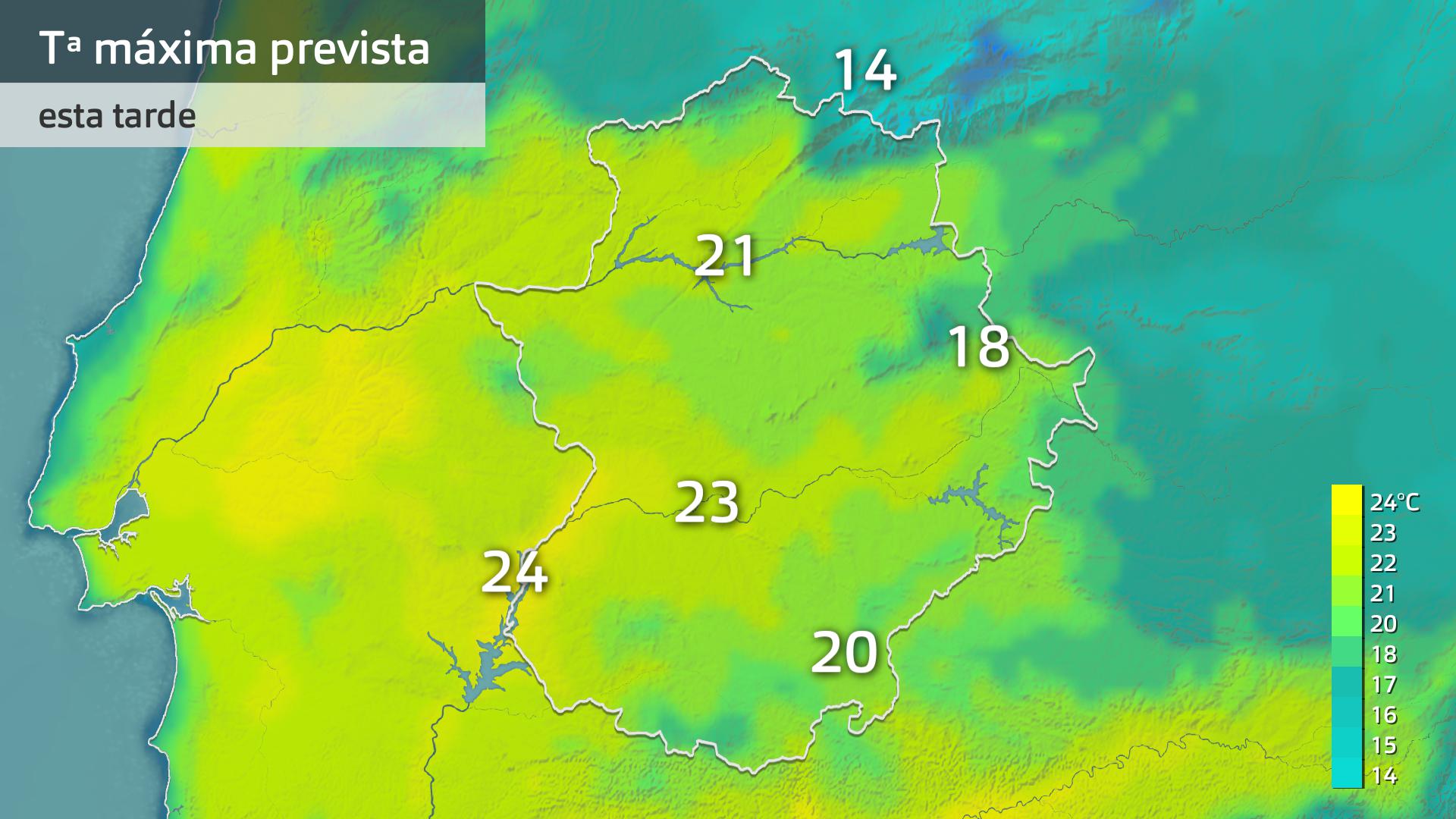 Temperatura máxima prevista para hoy lunes 23 de marzo
