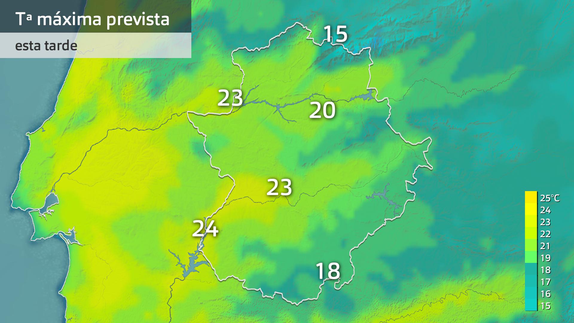 Temperatura máxima prevista para hoy martes 24 de marzo