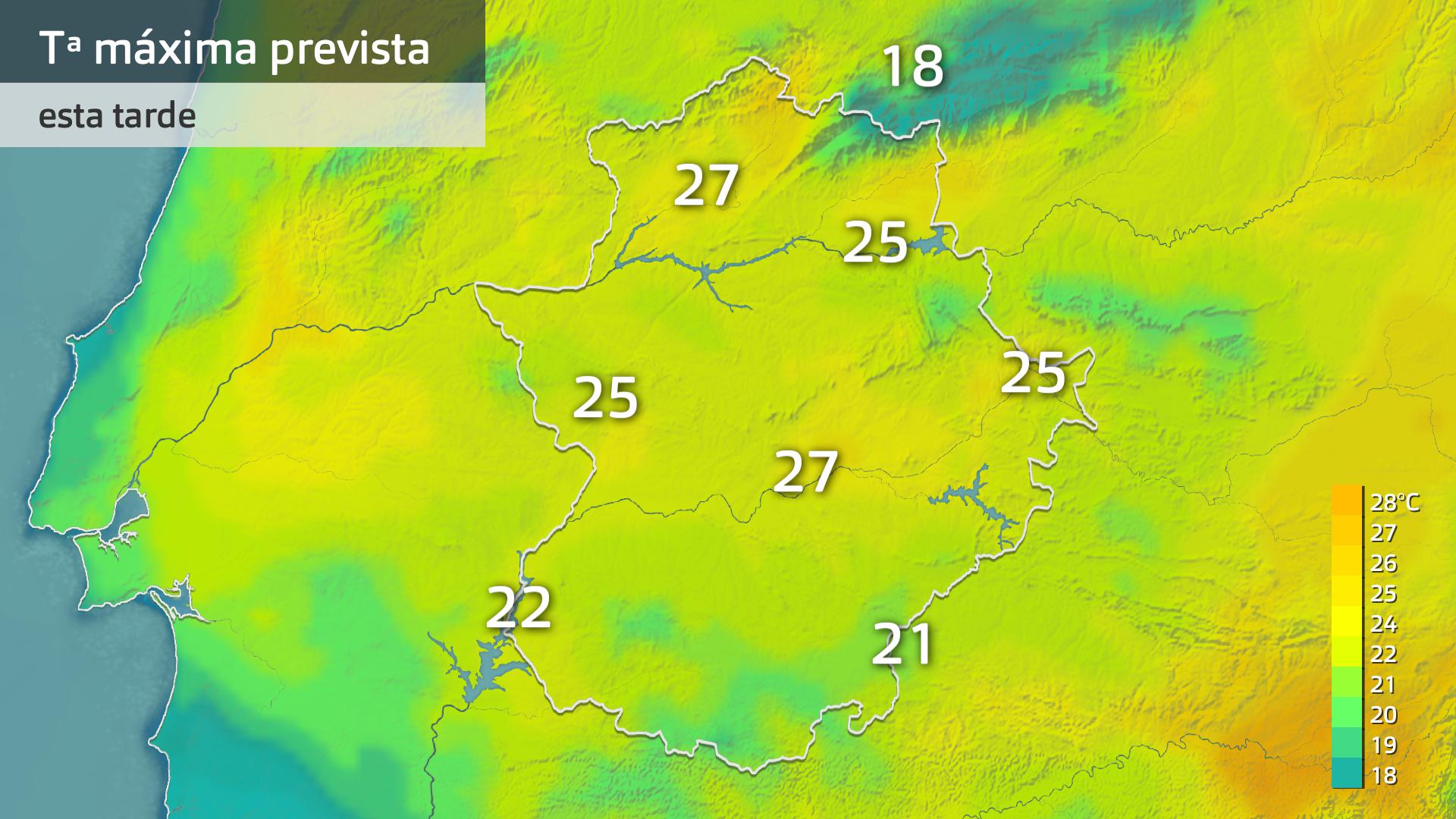 Temperatura máxima prevista para hoy jueves 9 de abril