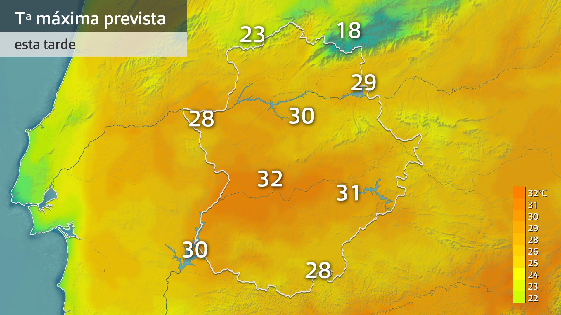 Temperatura máxima prevista para hoy martes 21 de abril