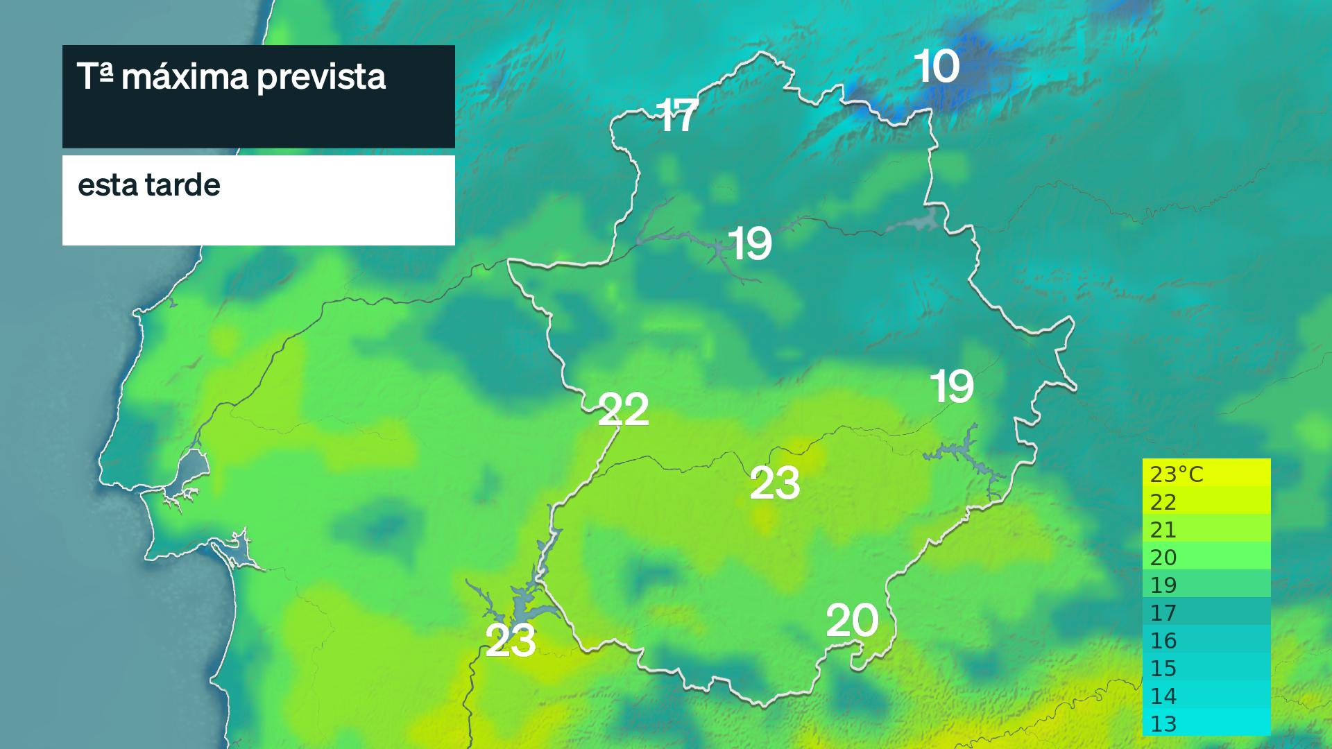 Temperatura máxima prevista para hoy martes 12 de mayo