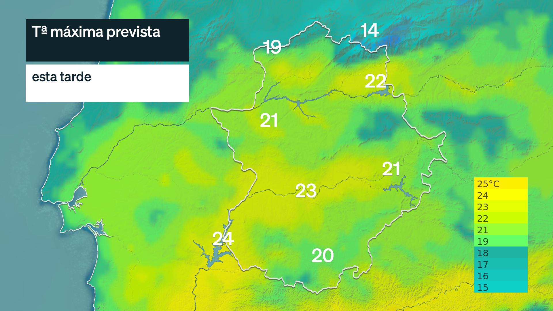 Temperatura máxima prevista para hoy miércoles 13 de mayo