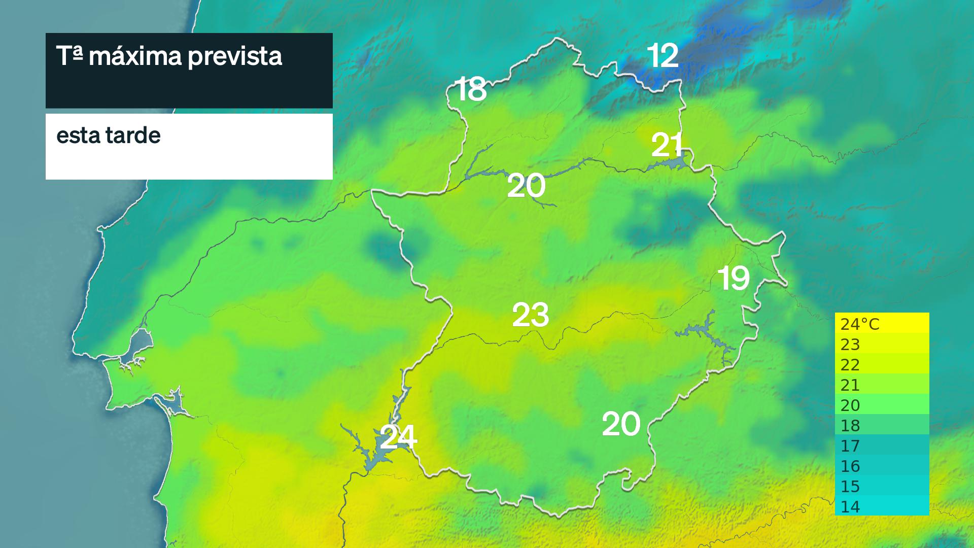 Temperatura máxima prevista para hoy viernes 15 de mayo