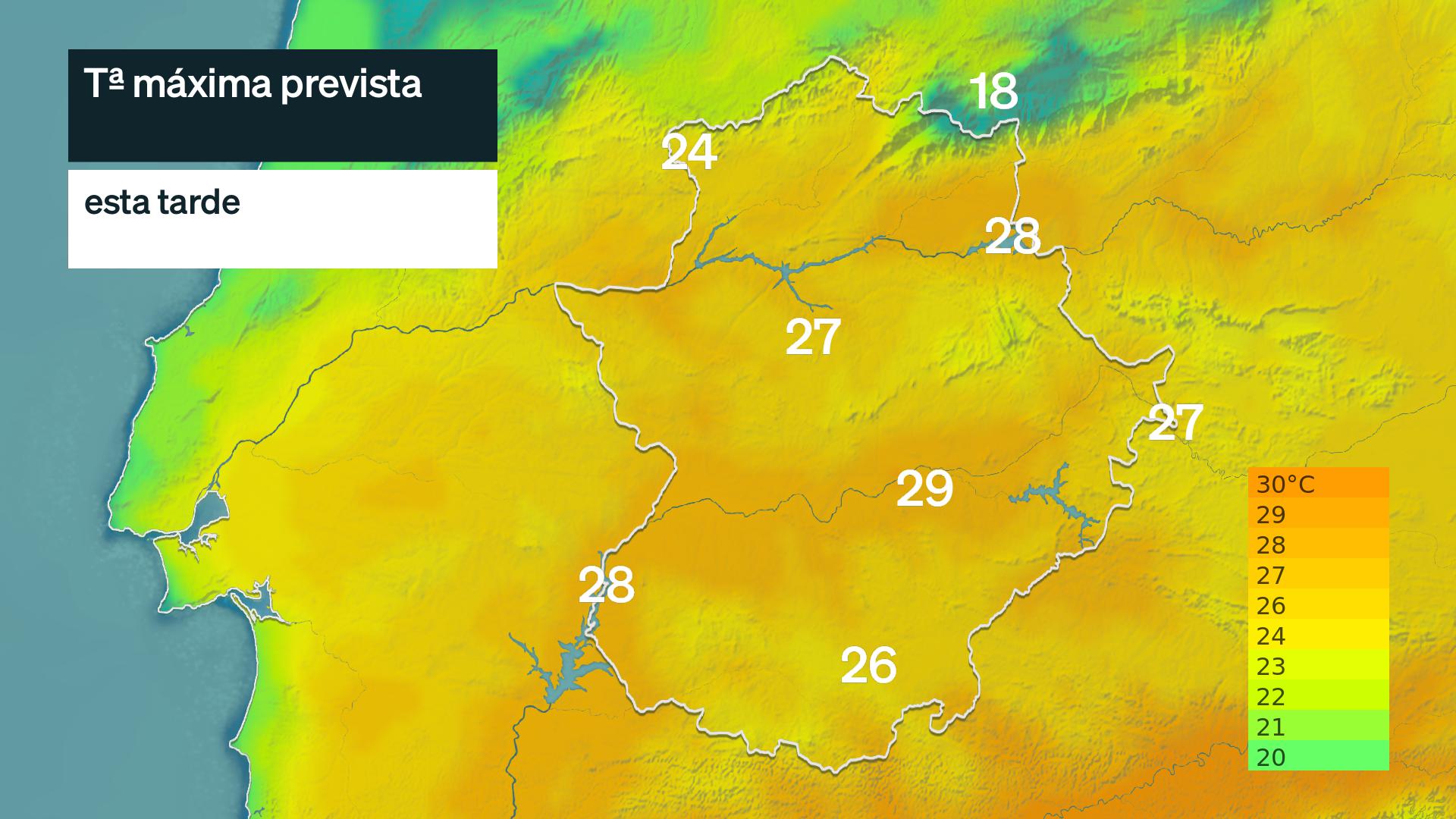 Temperatura máxima prevista para hoy martes 19 de mayo