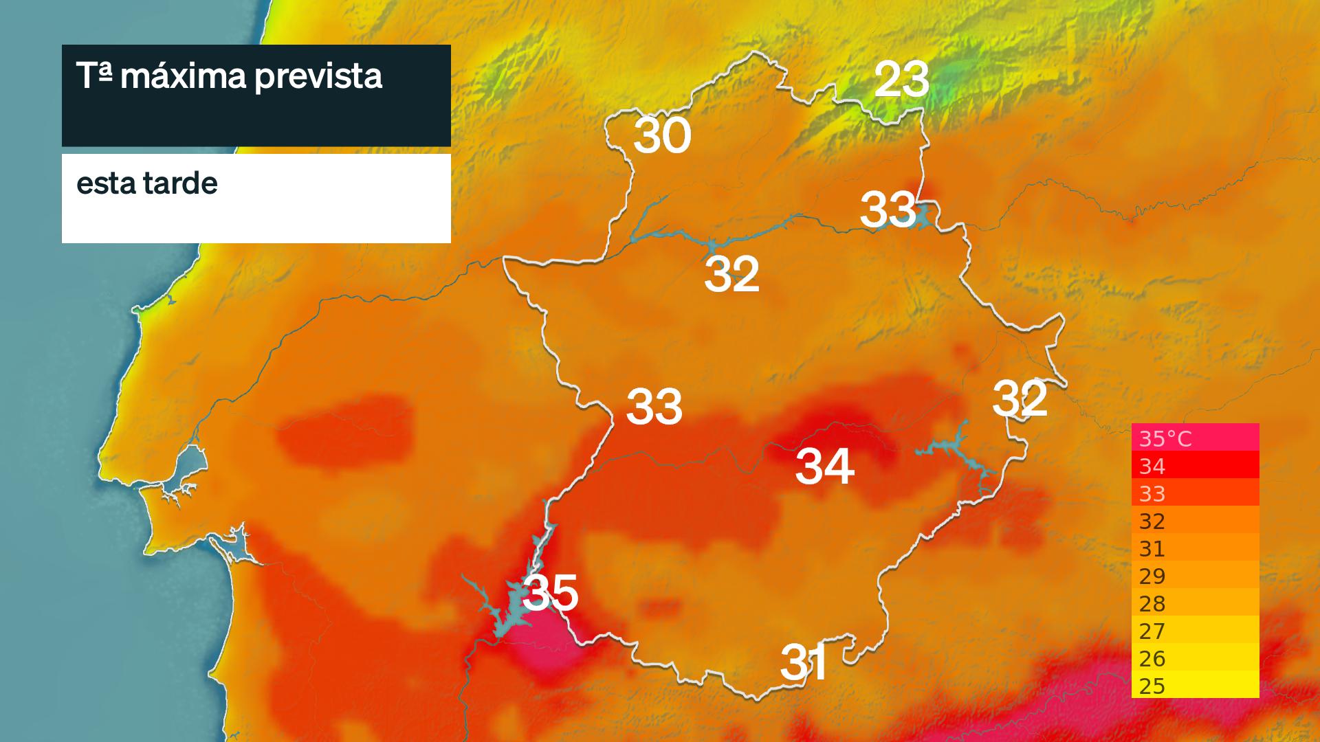Temperatura máxima prevista para hoy miércoles 20 de mayo