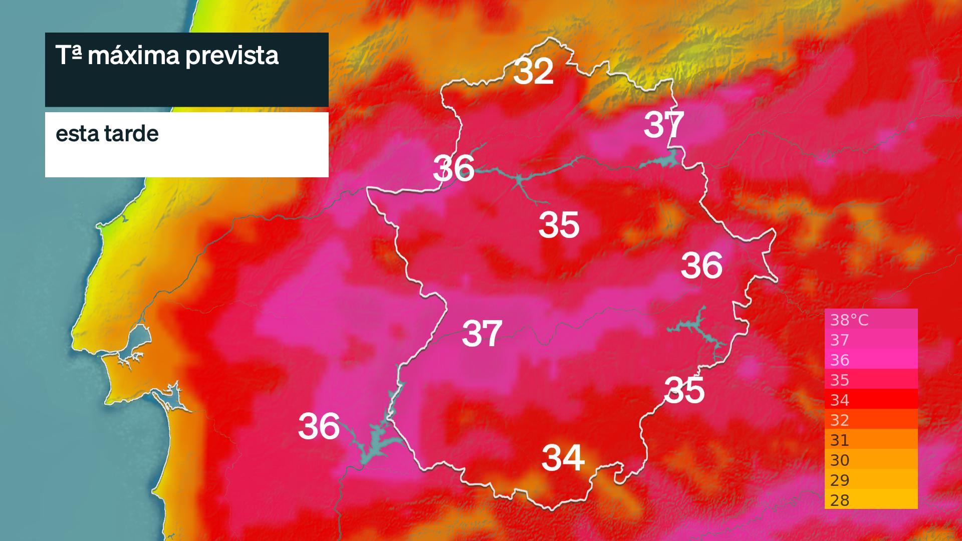 Temperatura máxima prevista para hoy jueves 28 de mayo