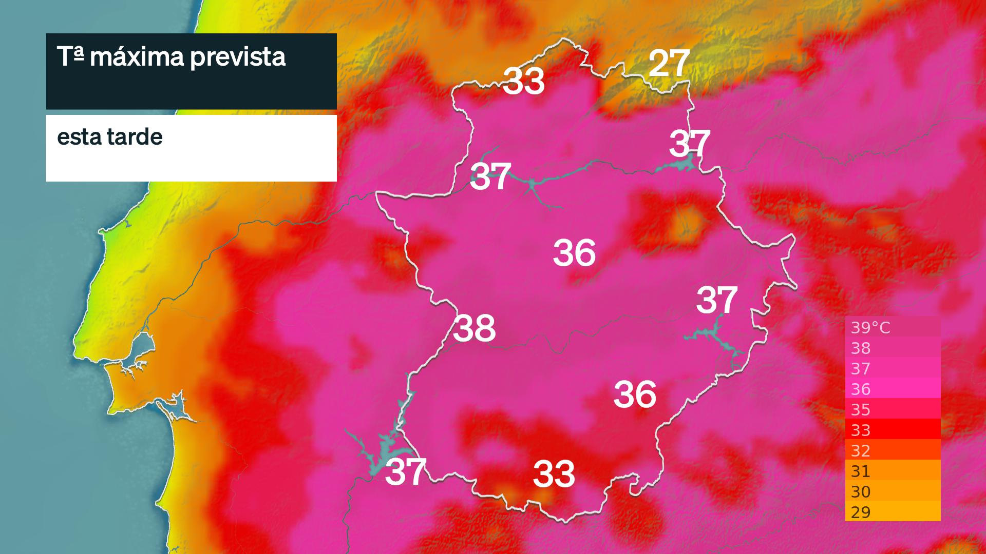 Temperatura máxima prevista para hoy viernes 29 de mayo