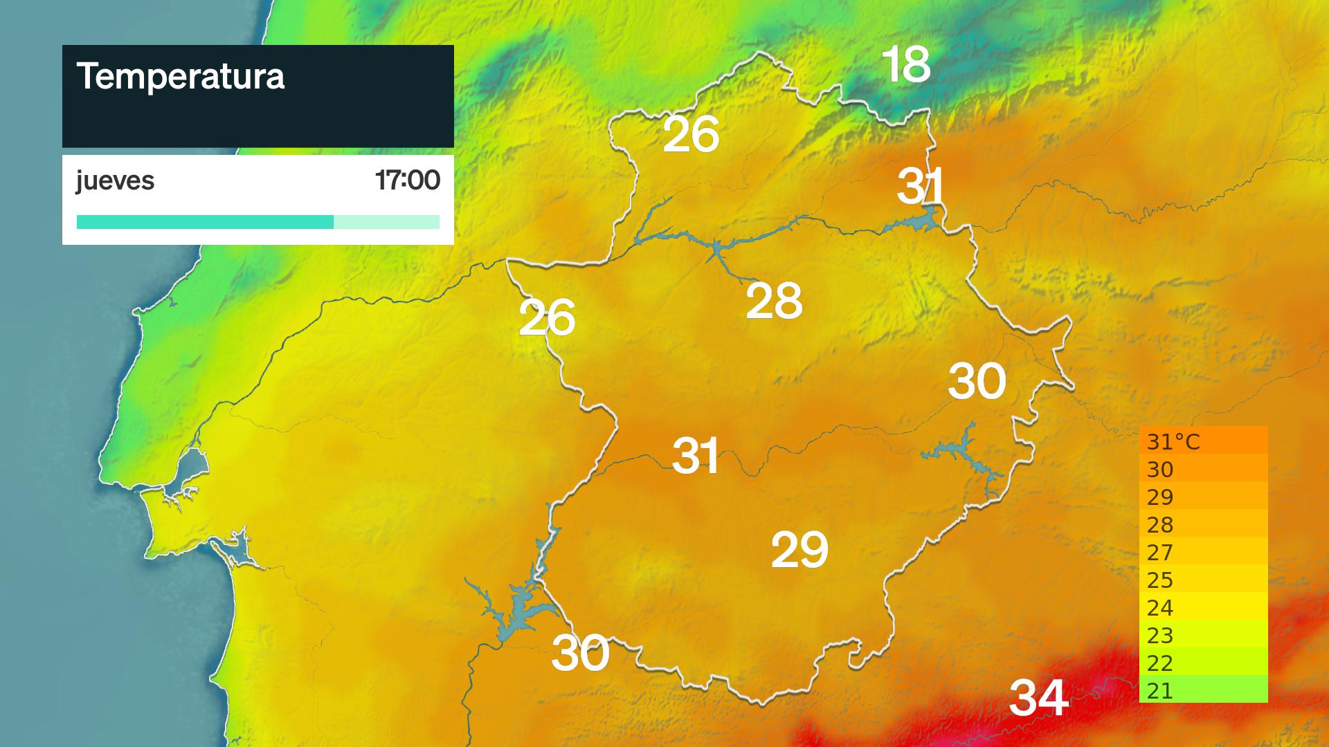 Temperatura máxima prevista