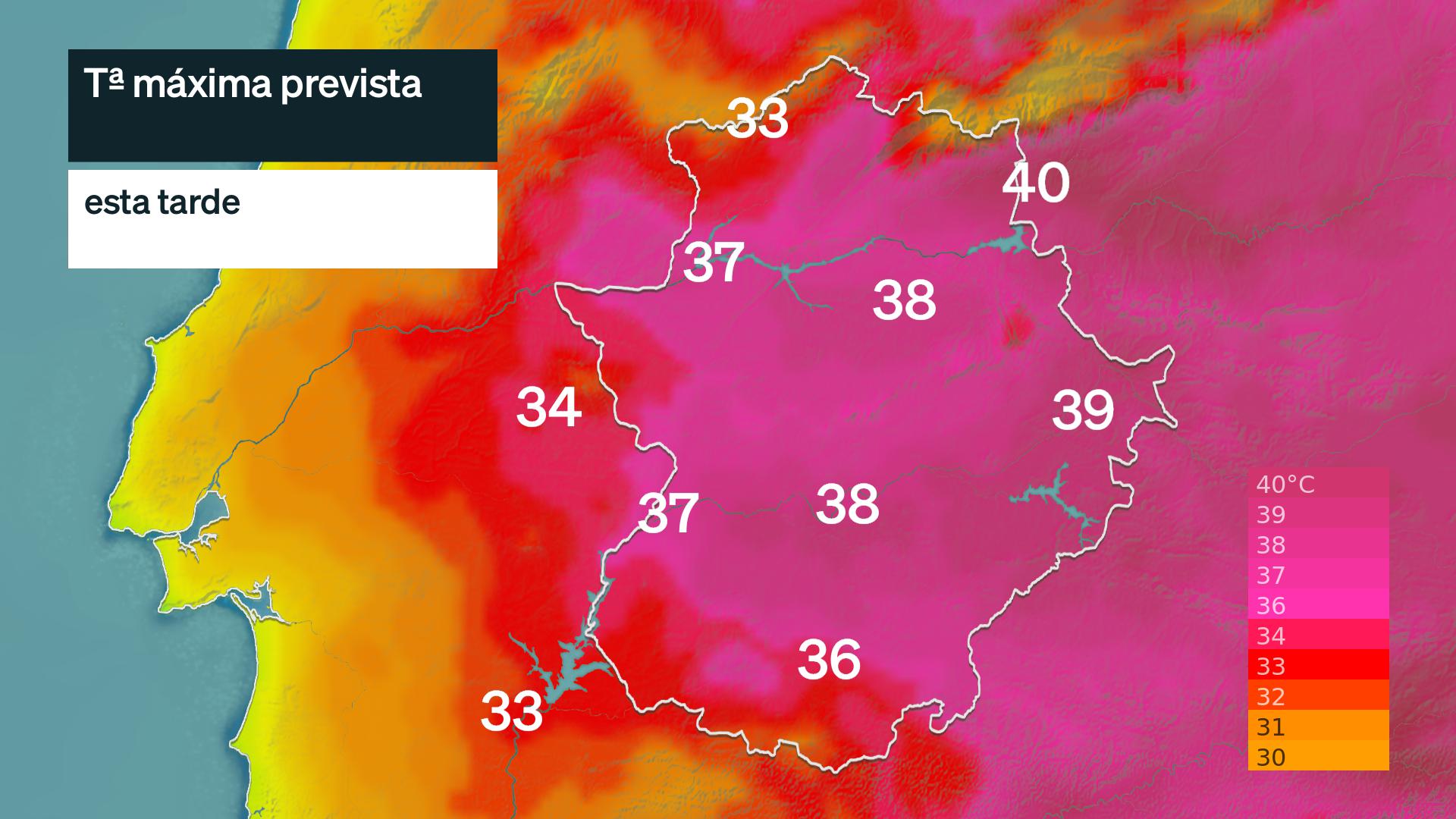 Temperatura máxima prevista para hoy miércoles 24 de junio