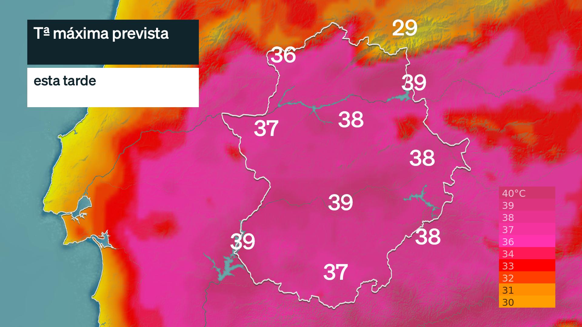 Temperatura máxima prevista para hoy lunes 29 de junio