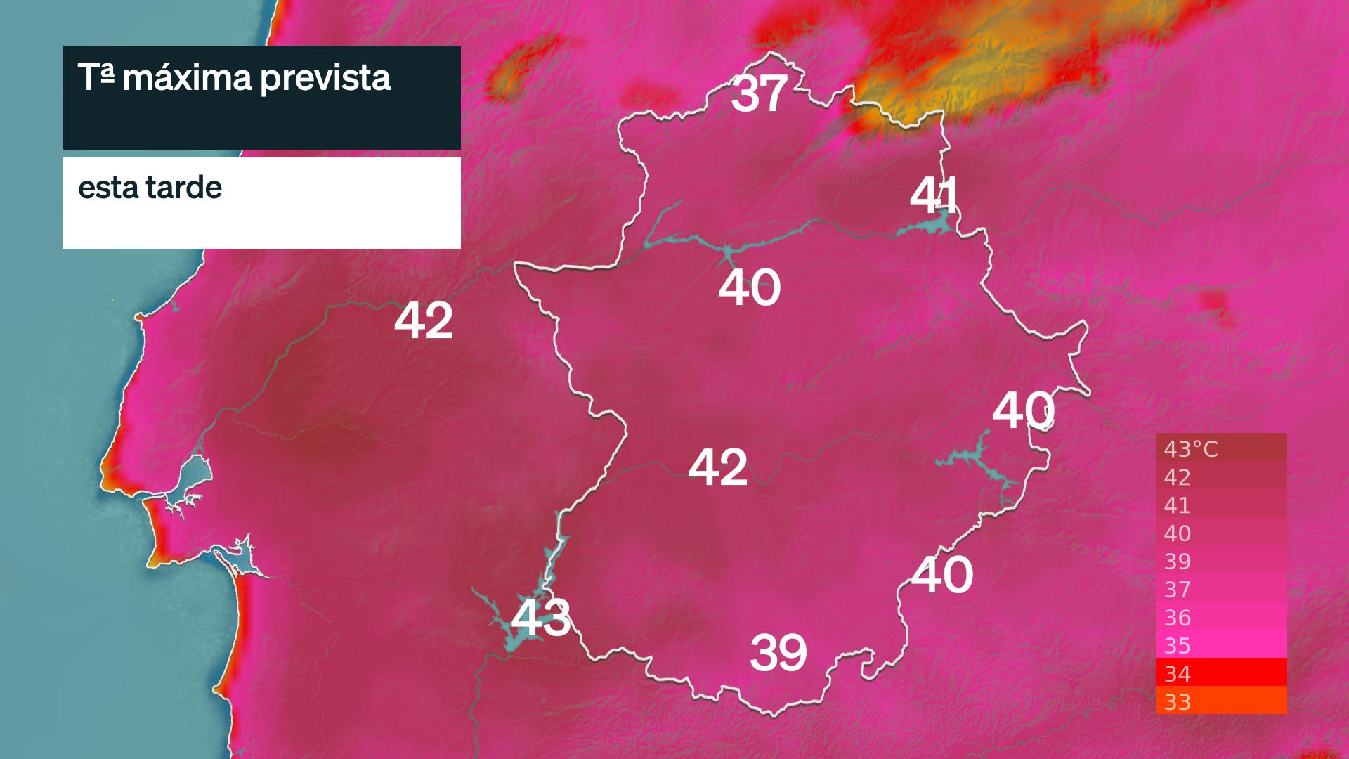 Temperatura máximas prevista para hoy viernes 3 de julio