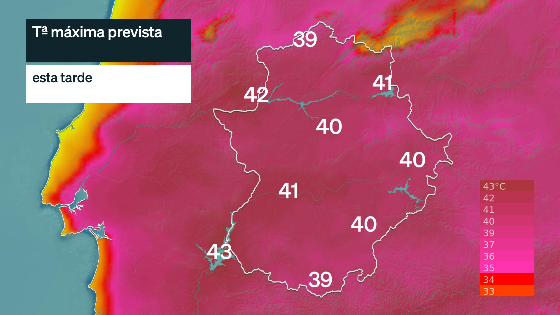 Temperatura máxima prevista para hoy lunes 6 de julio