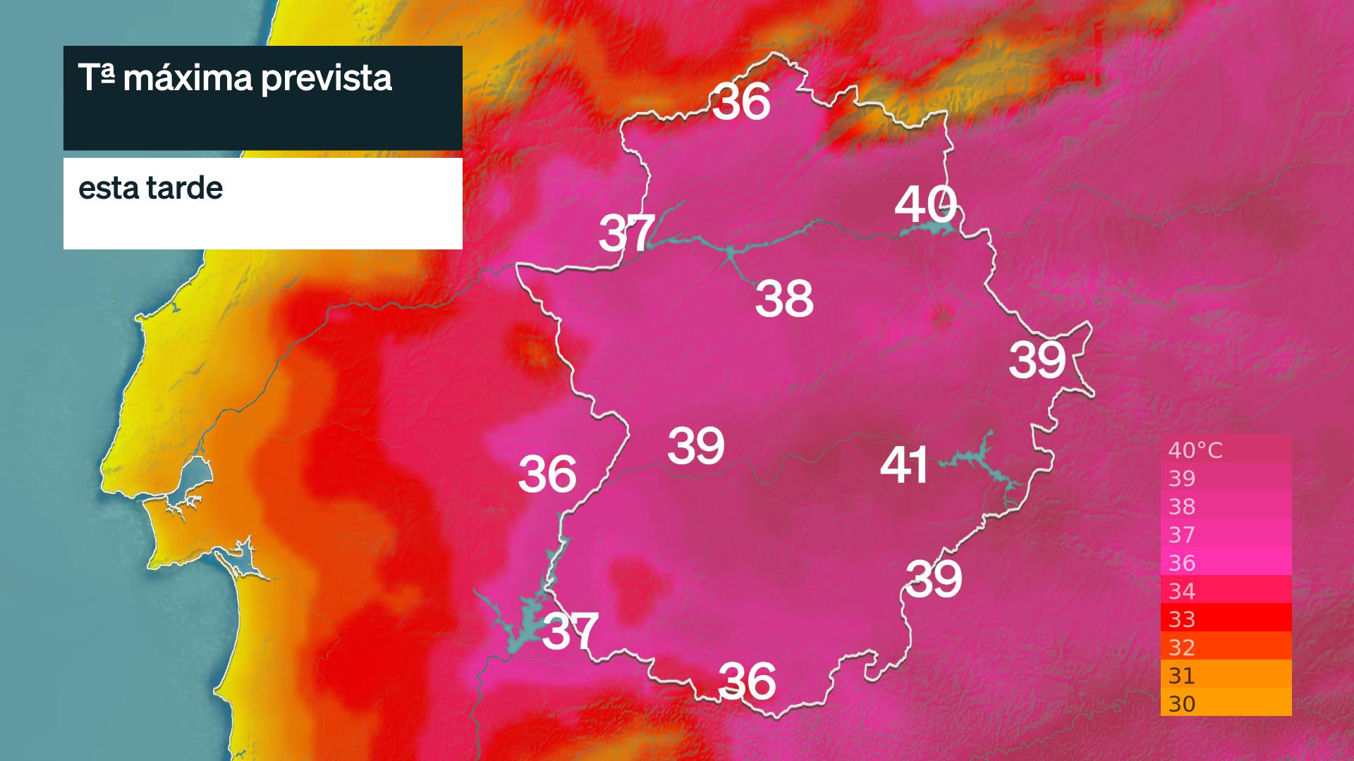 Temperatura máxima prevista para hoy miércoles 29 de julio