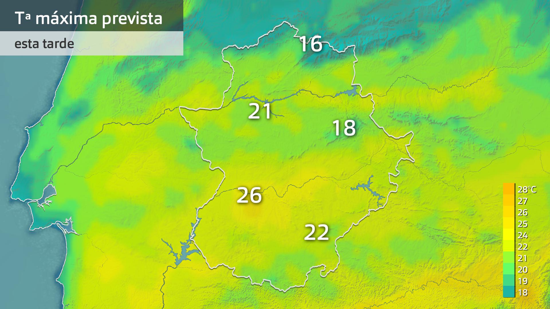 Temperatura máxima prevista para hoy jueves 4 de abril