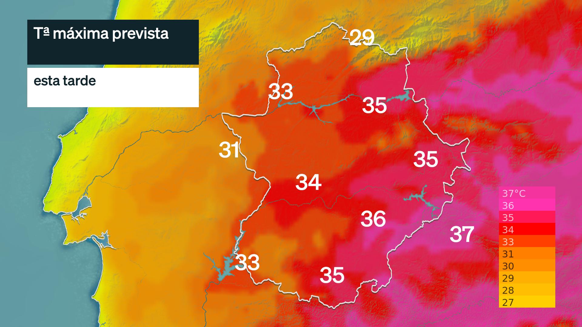 Temperatura máxima prevista para hoy martes 1 de septiembre