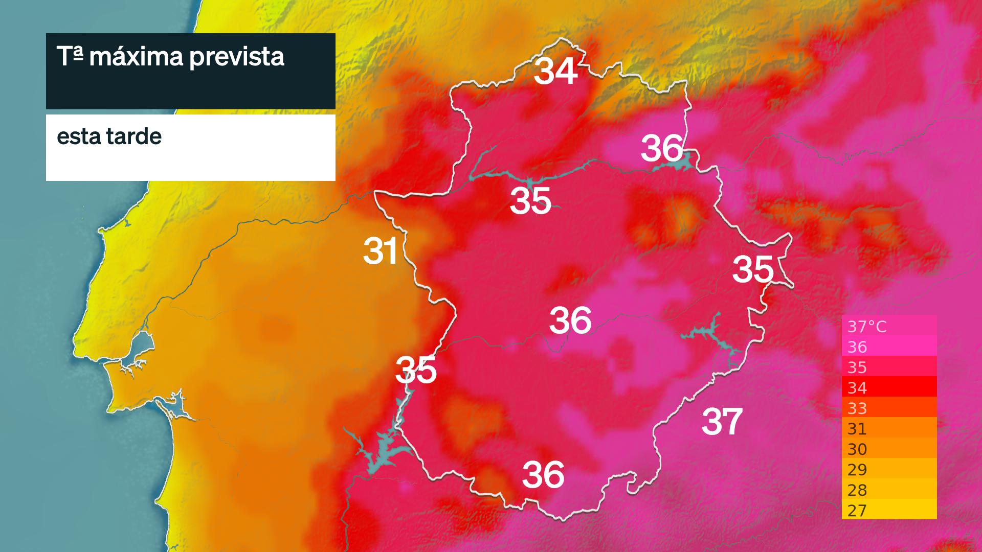 Temperatura máxima prevista para hoy martes 8 de septiembre