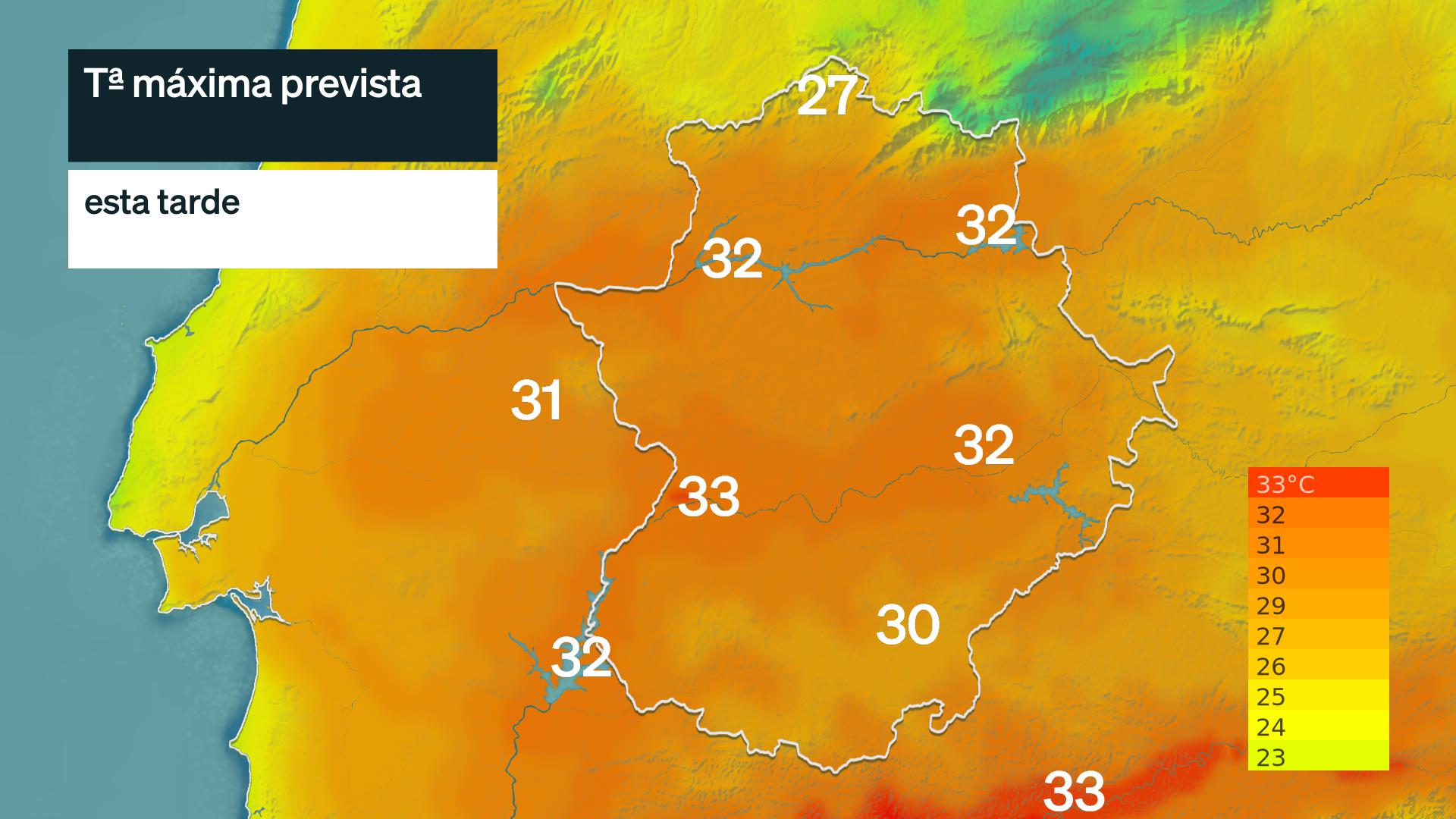 Temperatura máxima prevista para hoy miércoles 9 de septiembre