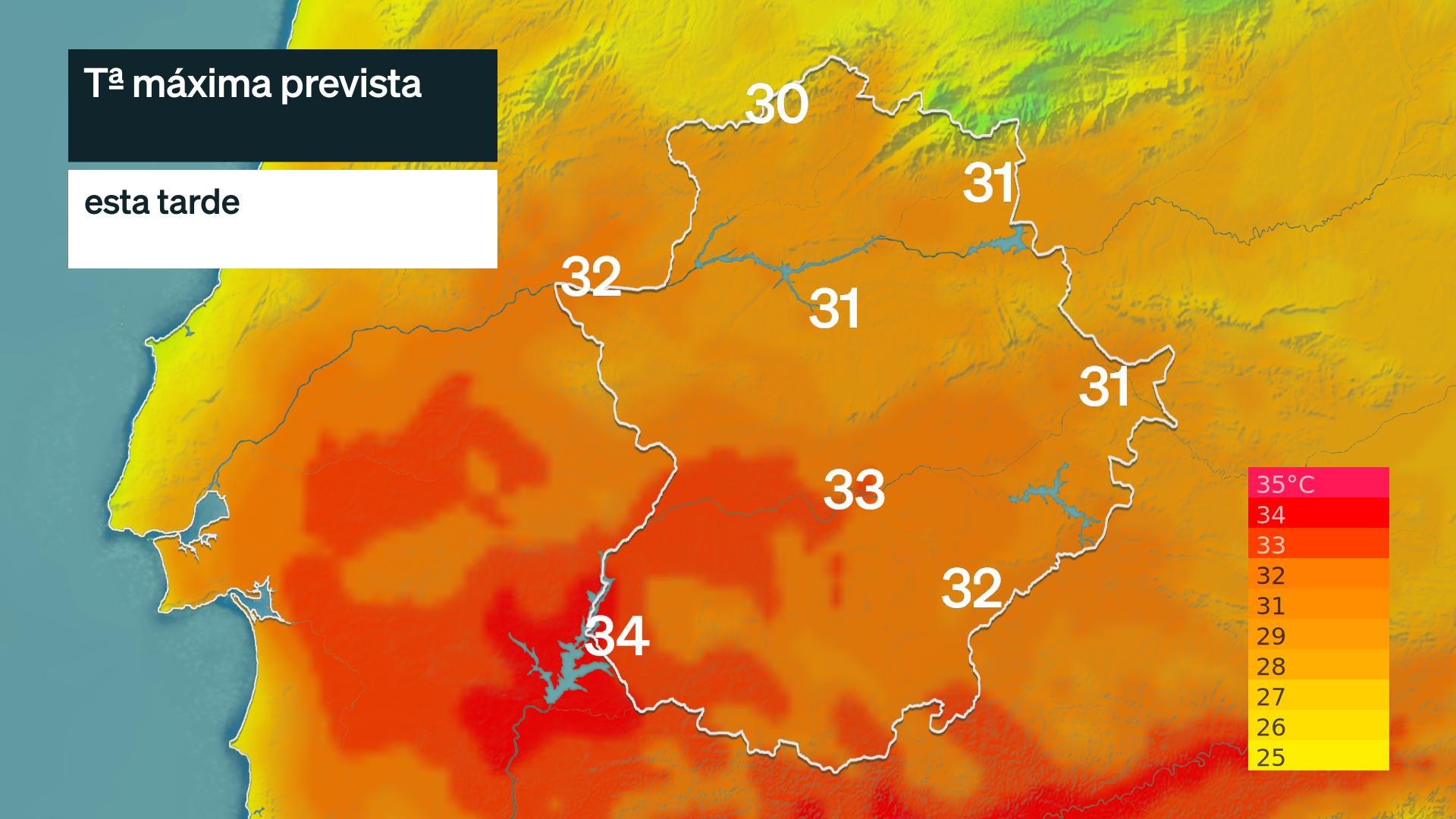 Temperatura máxima prevista para hoy jueves 10 de septiembre