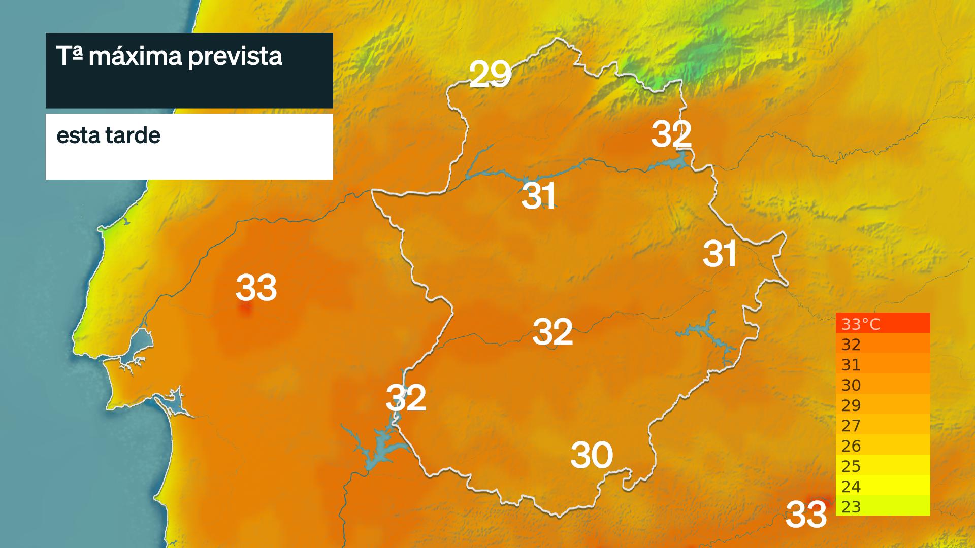 Temperatura máxima prevista para hoy viernes 18 de septiembre