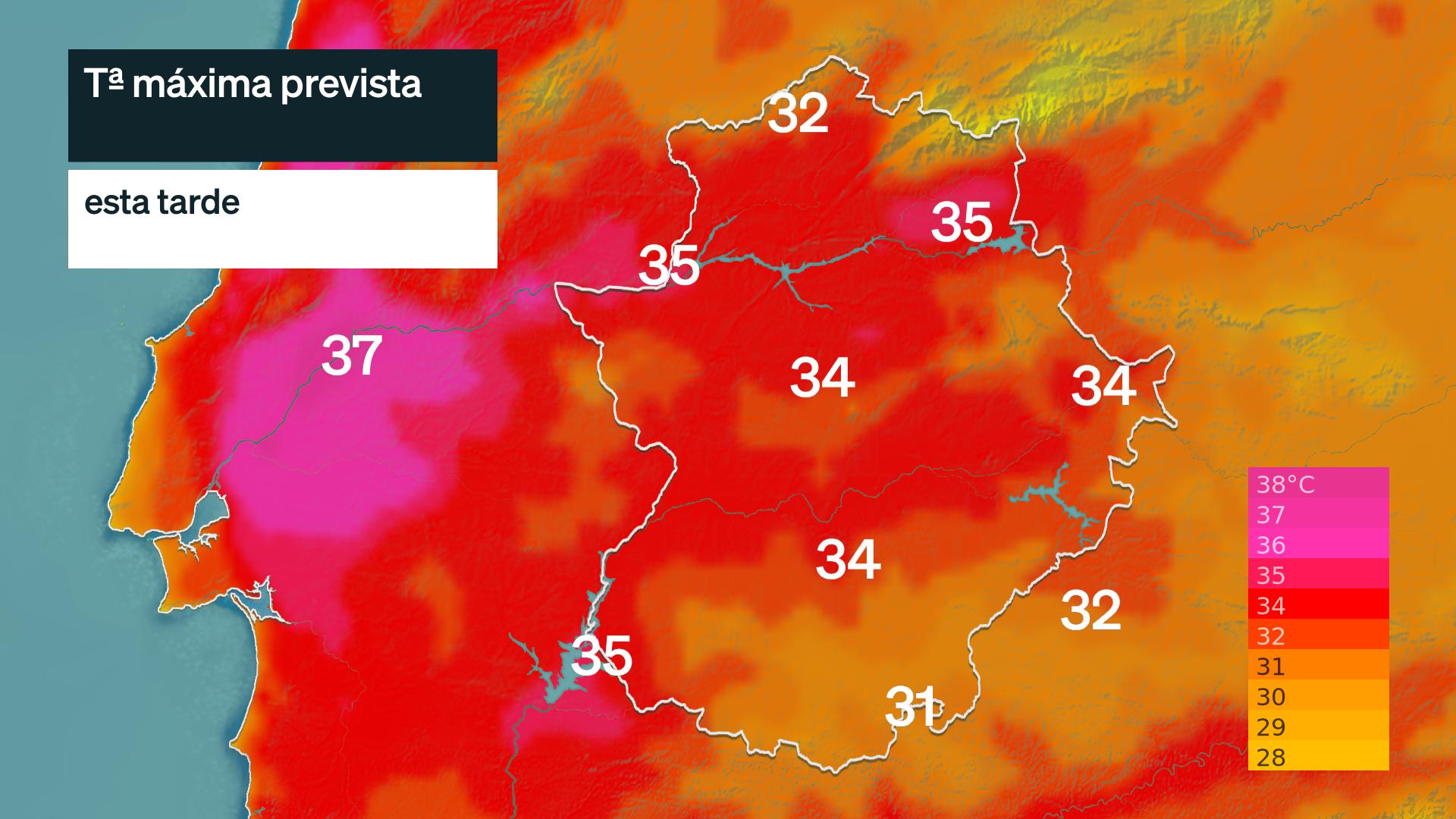 Temperatura máximas prevista para hoy lunes 21 de septiembre