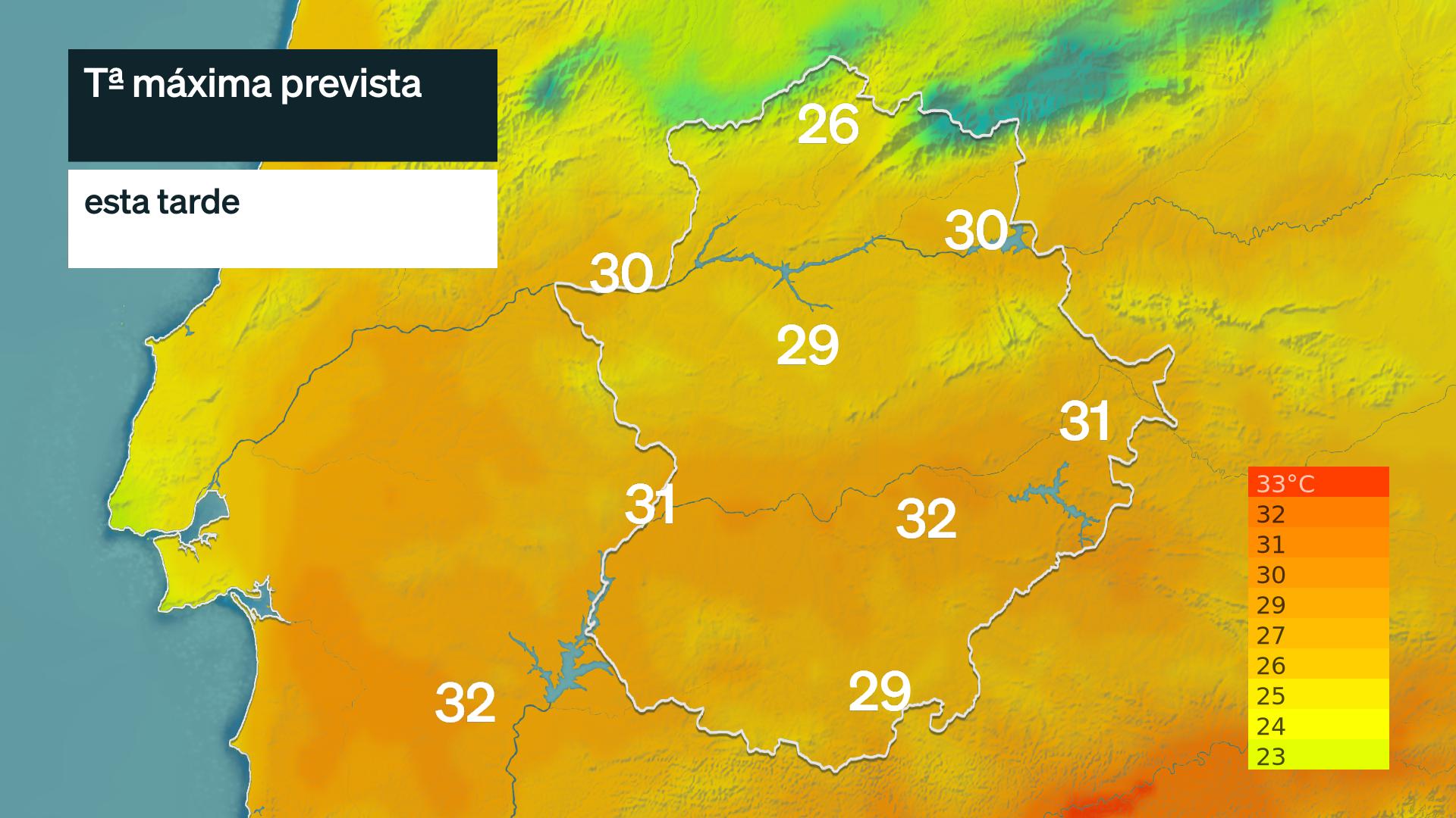 Temperatura máxima prevista para hoy martes 29 de septiembre