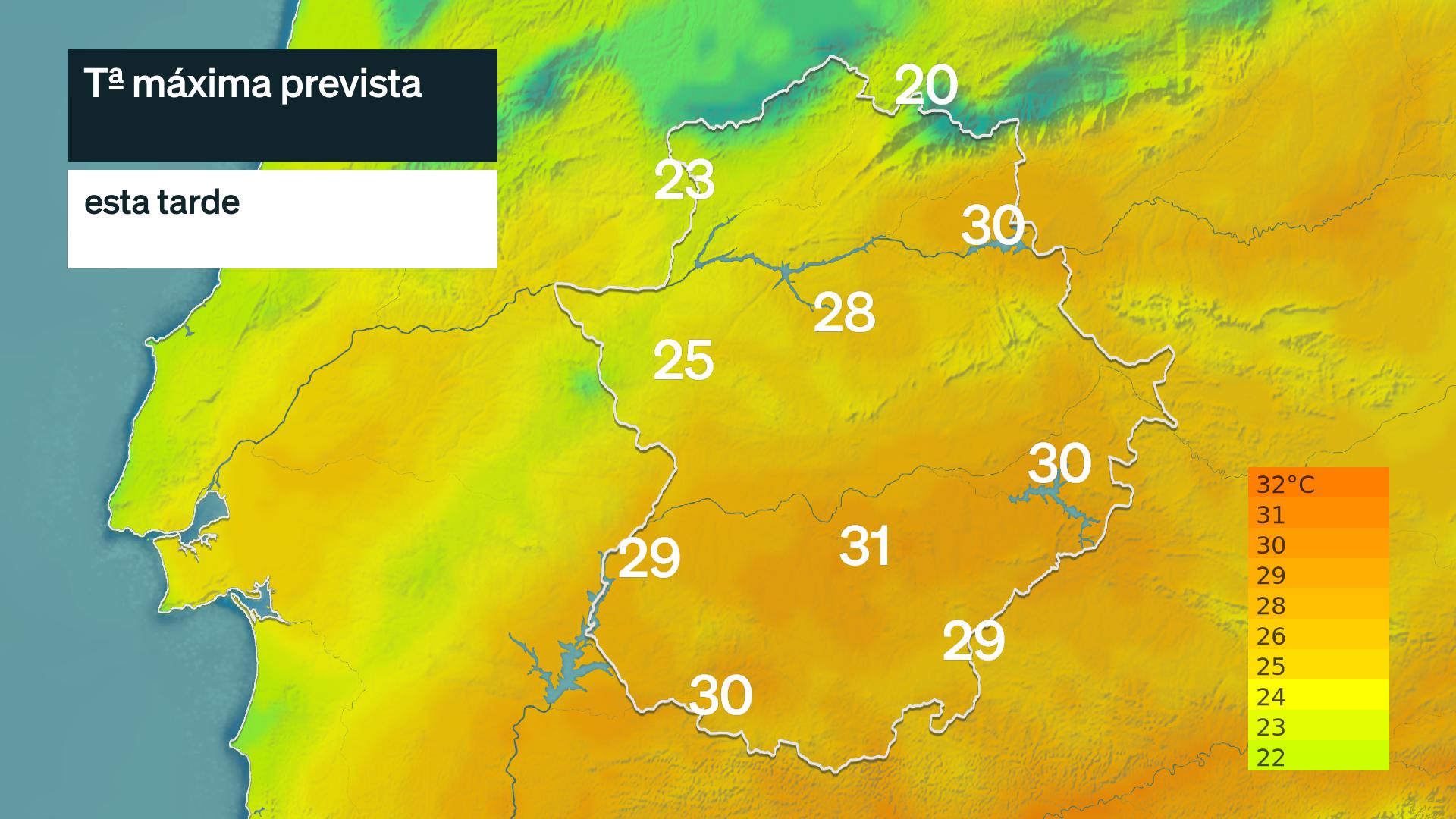 Temperatura máxima prevista para hoy miércoles 30 de septiembre