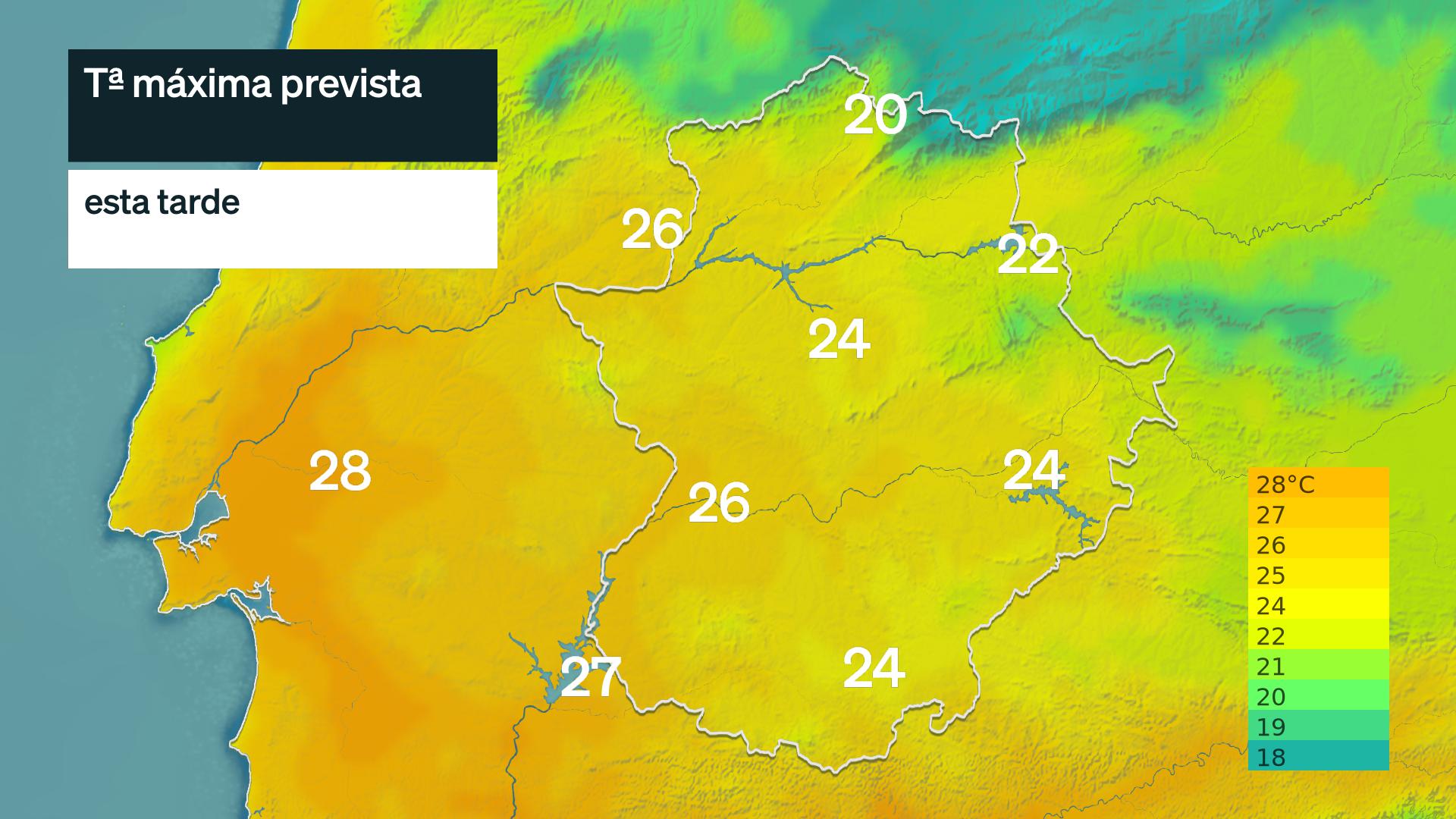 Temperatura máxima prevista para hoy jueves 8 de octubre
