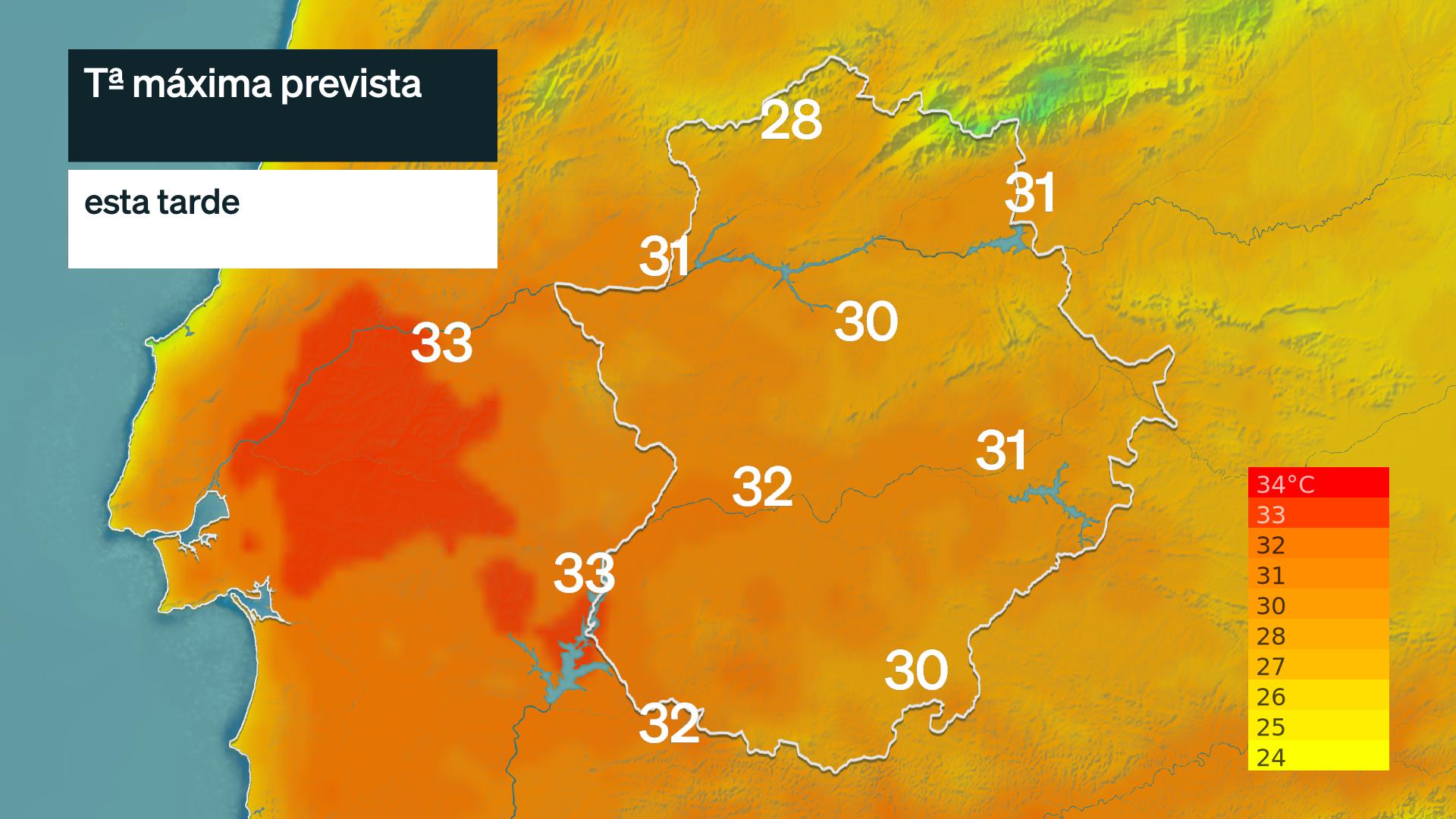 Temperatura máxima prevista para hoy miércoles 14 de octubre