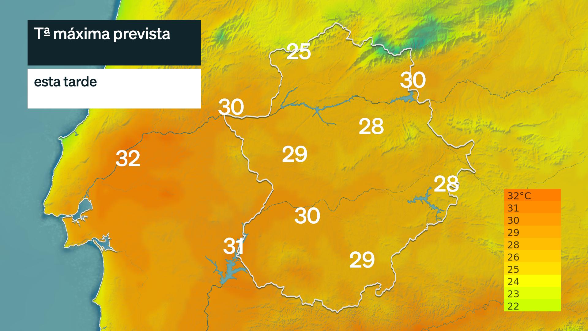 Temperatura máxima prevista para hoy viernes 16 de octubre