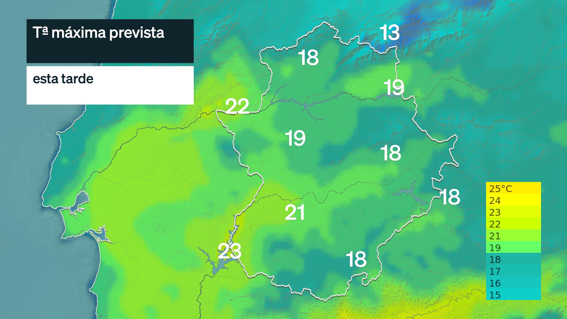 Tempeatura máxima prevista para hoy martes 20 de octubre