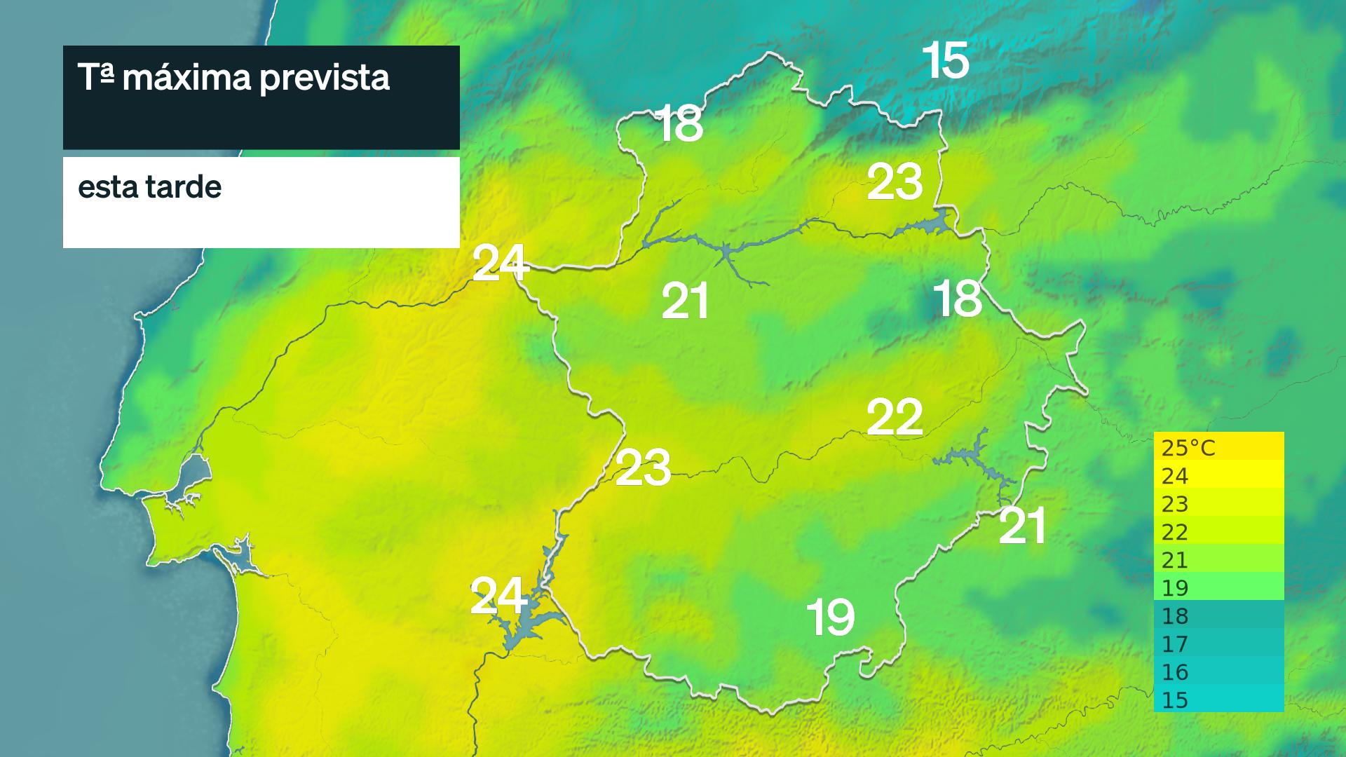 Temperatura máxima prevista para hoy vienes 23 de octubre