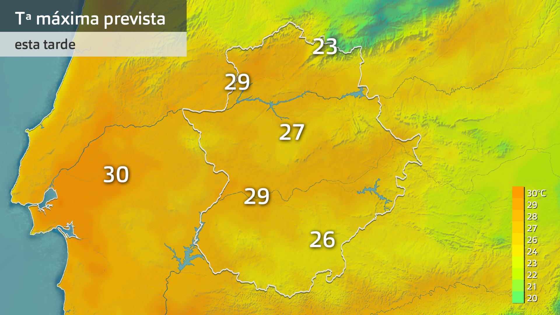 Temperatura máxima prevista para hoy jueves 11 de abril